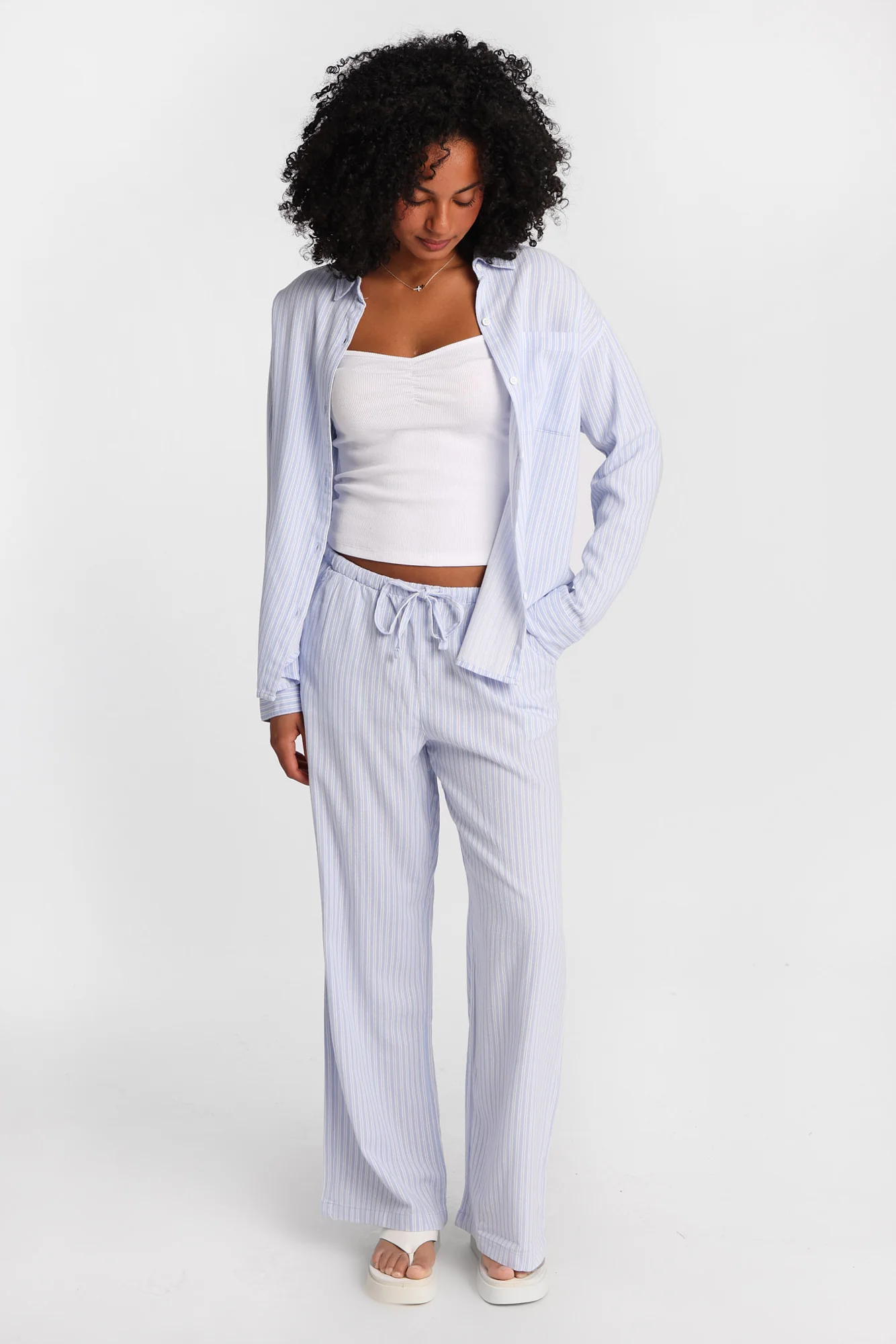 Linen-Blend Oversized Button-Up Shirt - Image 12