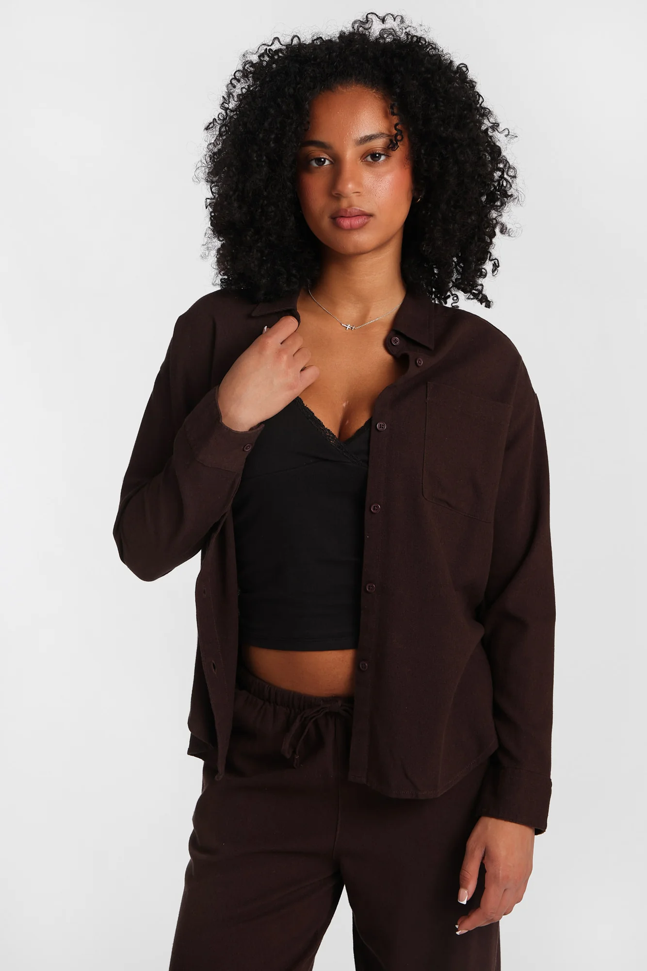 Linen-Blend Oversized Button-Up Shirt - Image 5