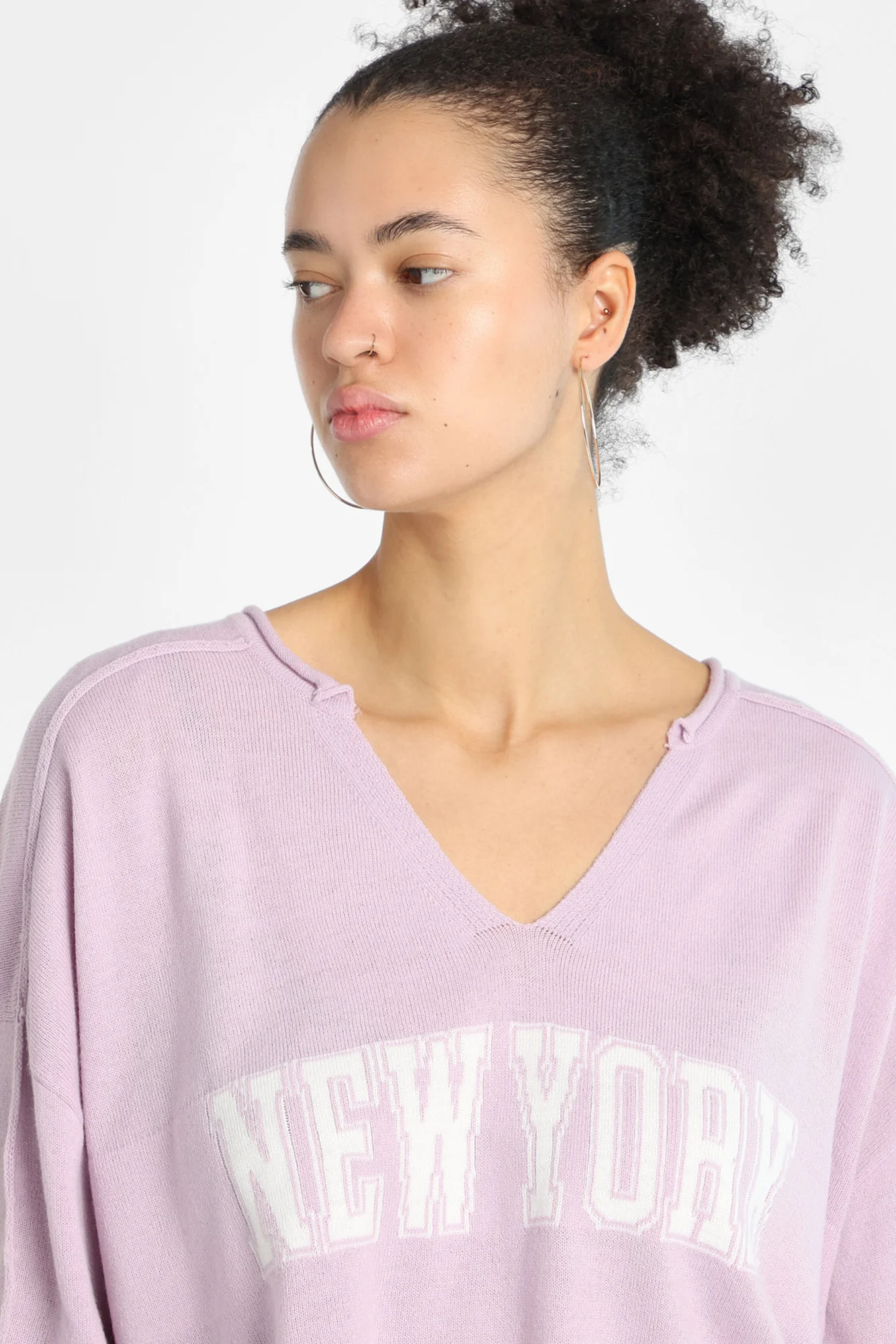 Graphic Notch Neck Sweater - Image 15