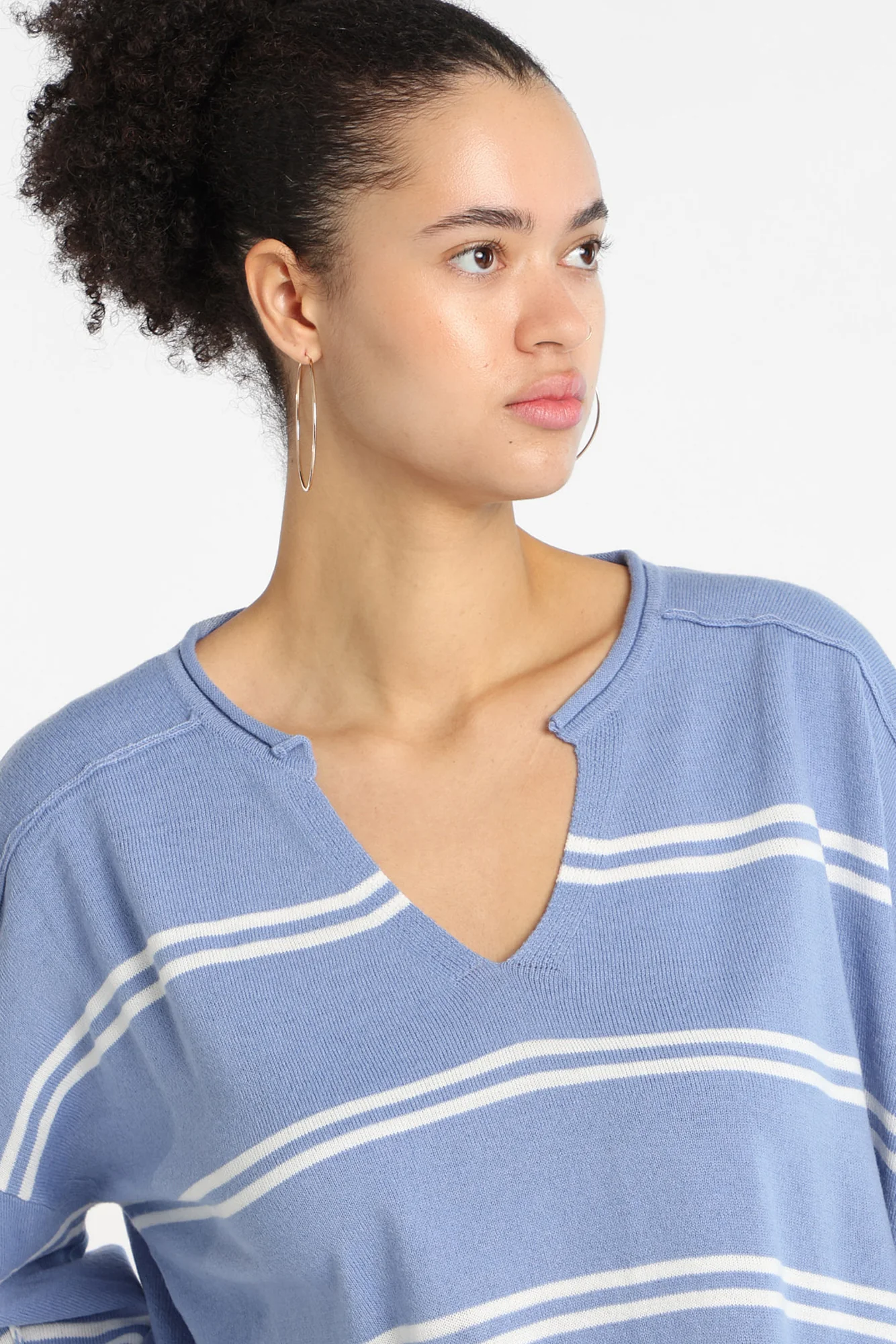 Graphic Notch Neck Sweater - Image 7