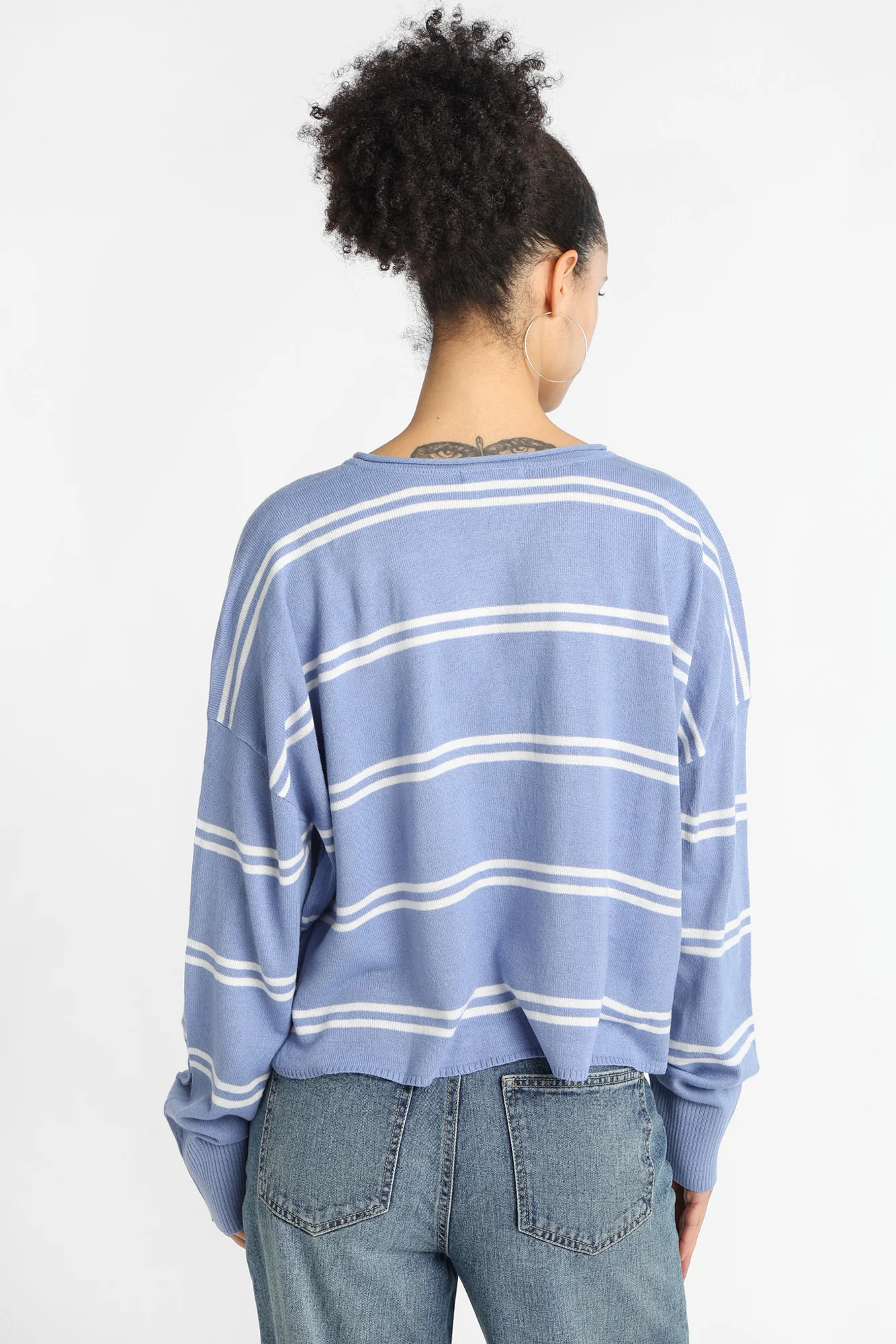 Graphic Notch Neck Sweater - Image 8