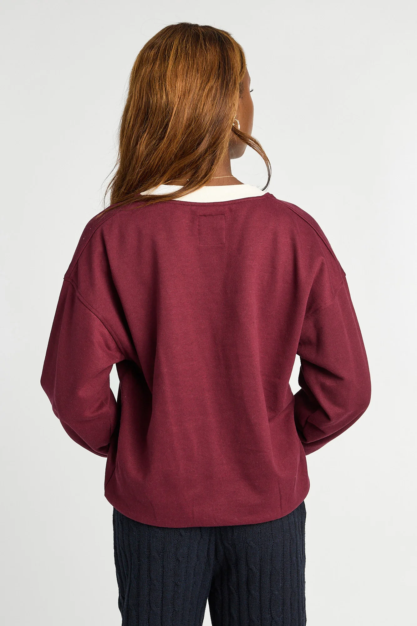 Graphic Relaxed V-Neck Sweatshirt - Image 24