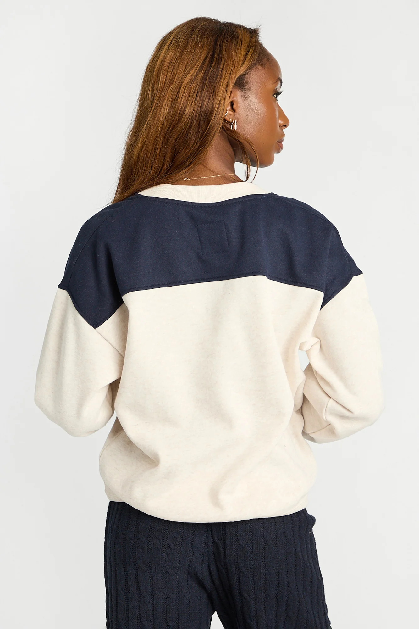 Graphic Relaxed V-Neck Sweatshirt - Image 7