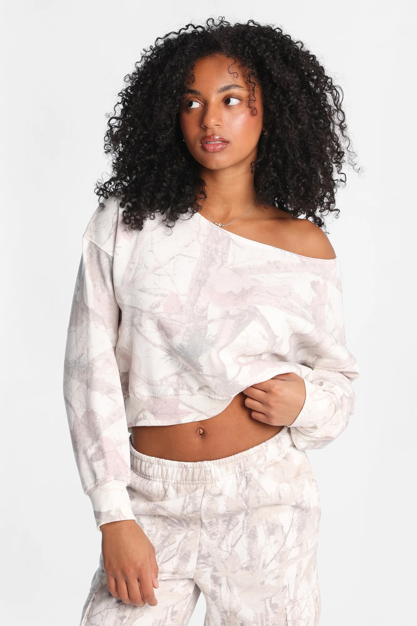 Off-Shoulder Sweatshirt