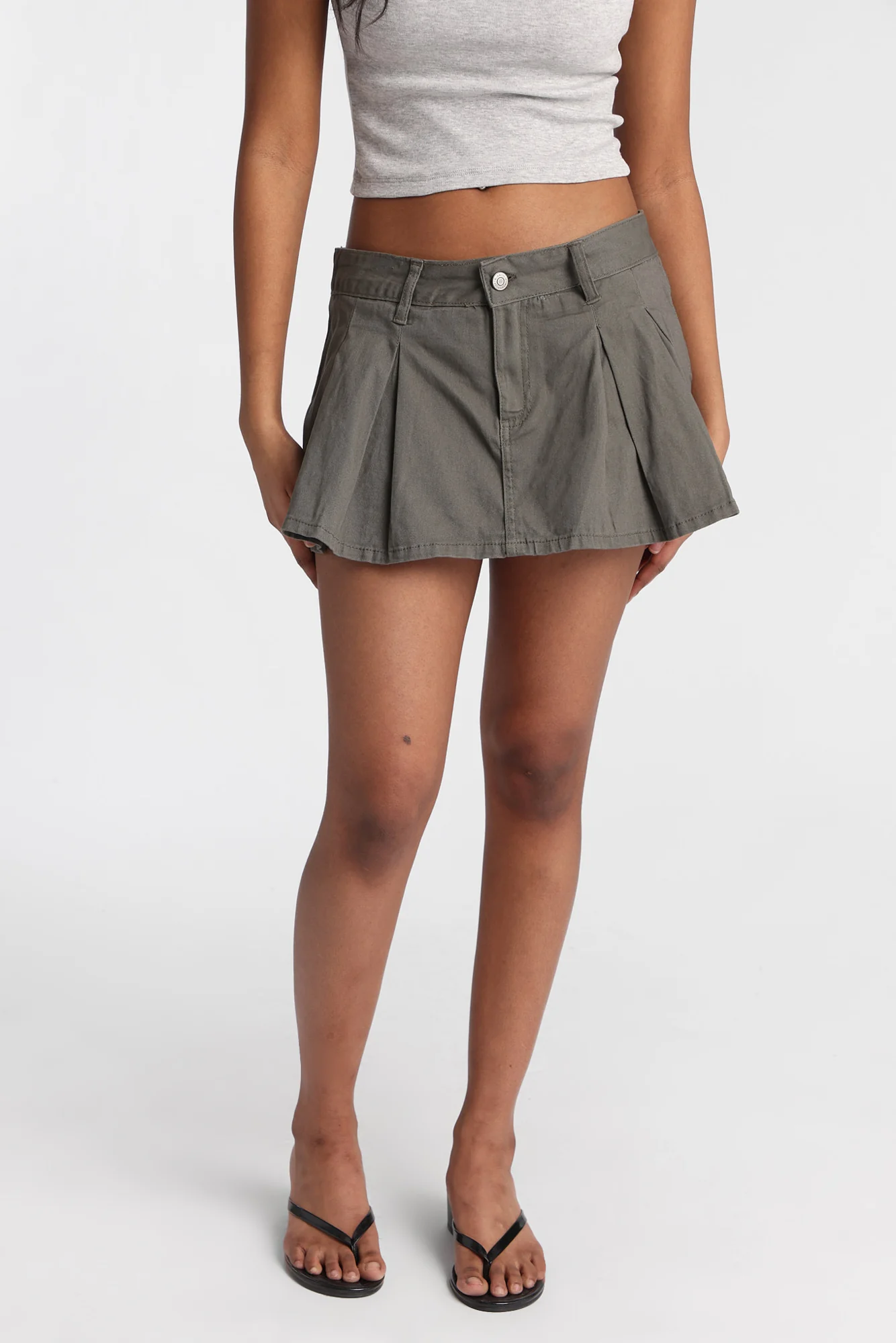 Low Rise Pleated Twill Skort - Image 6