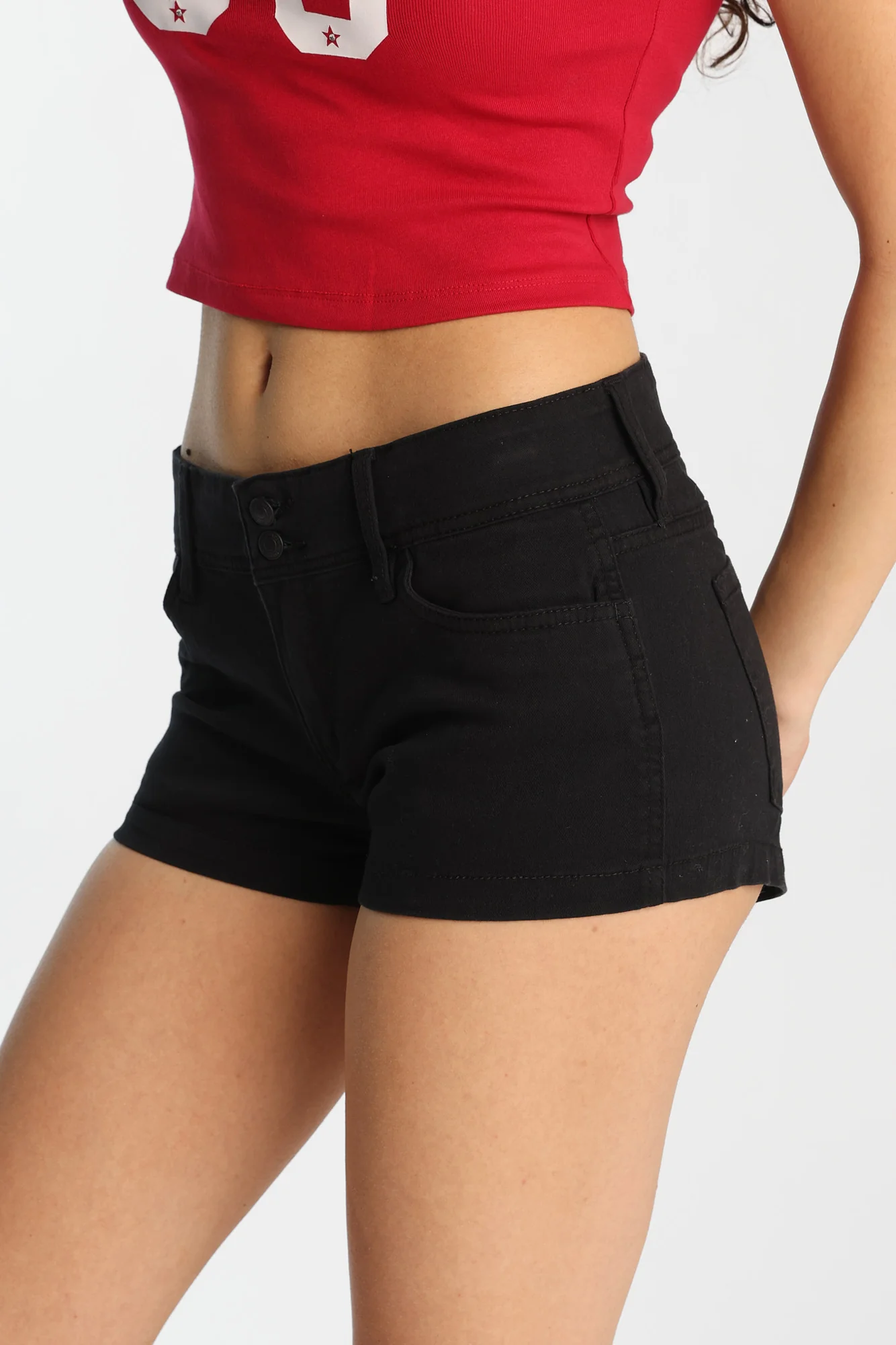 Low Rise Twill Mini Shorts - Image 5