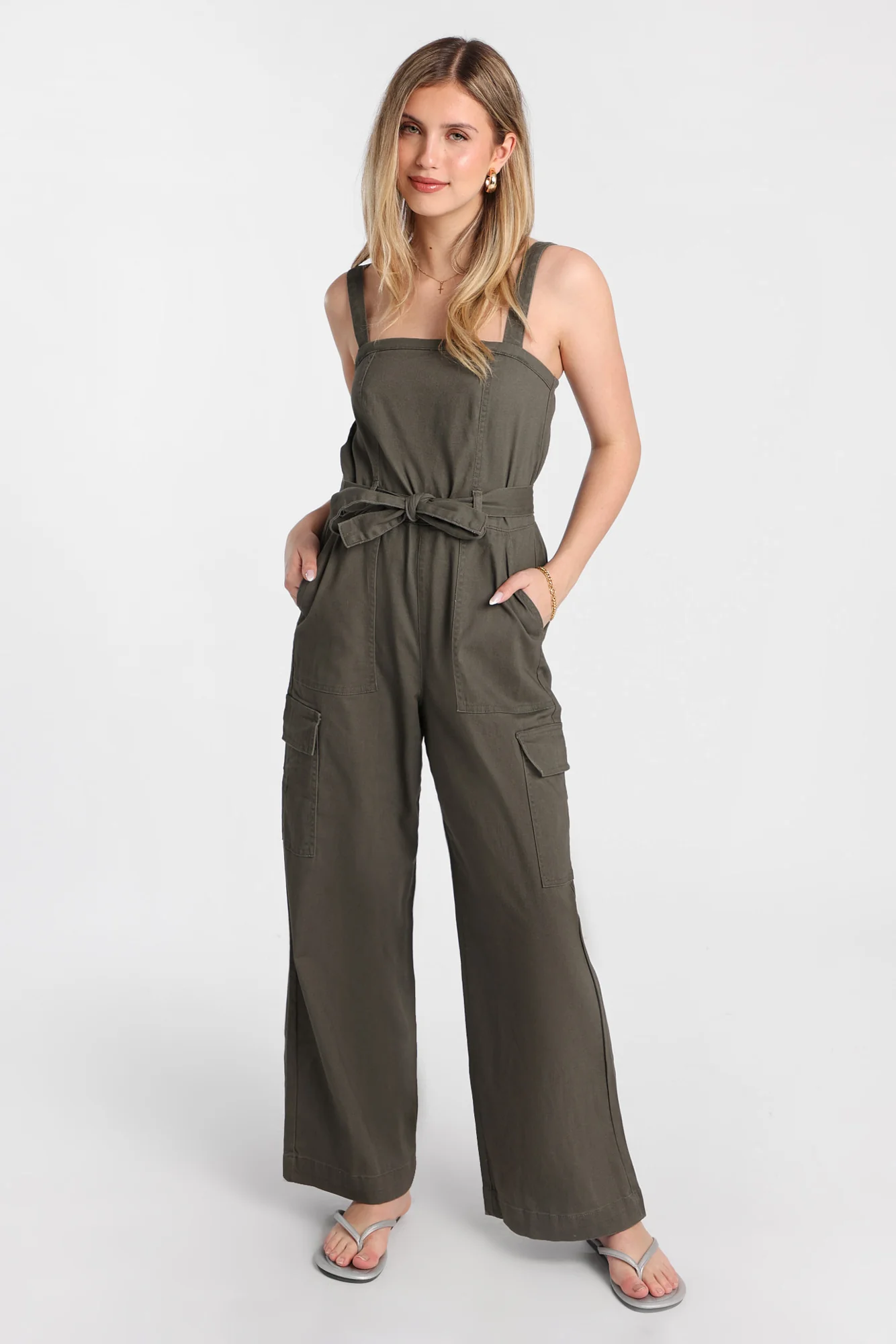 Twill Belted Jumpsuit