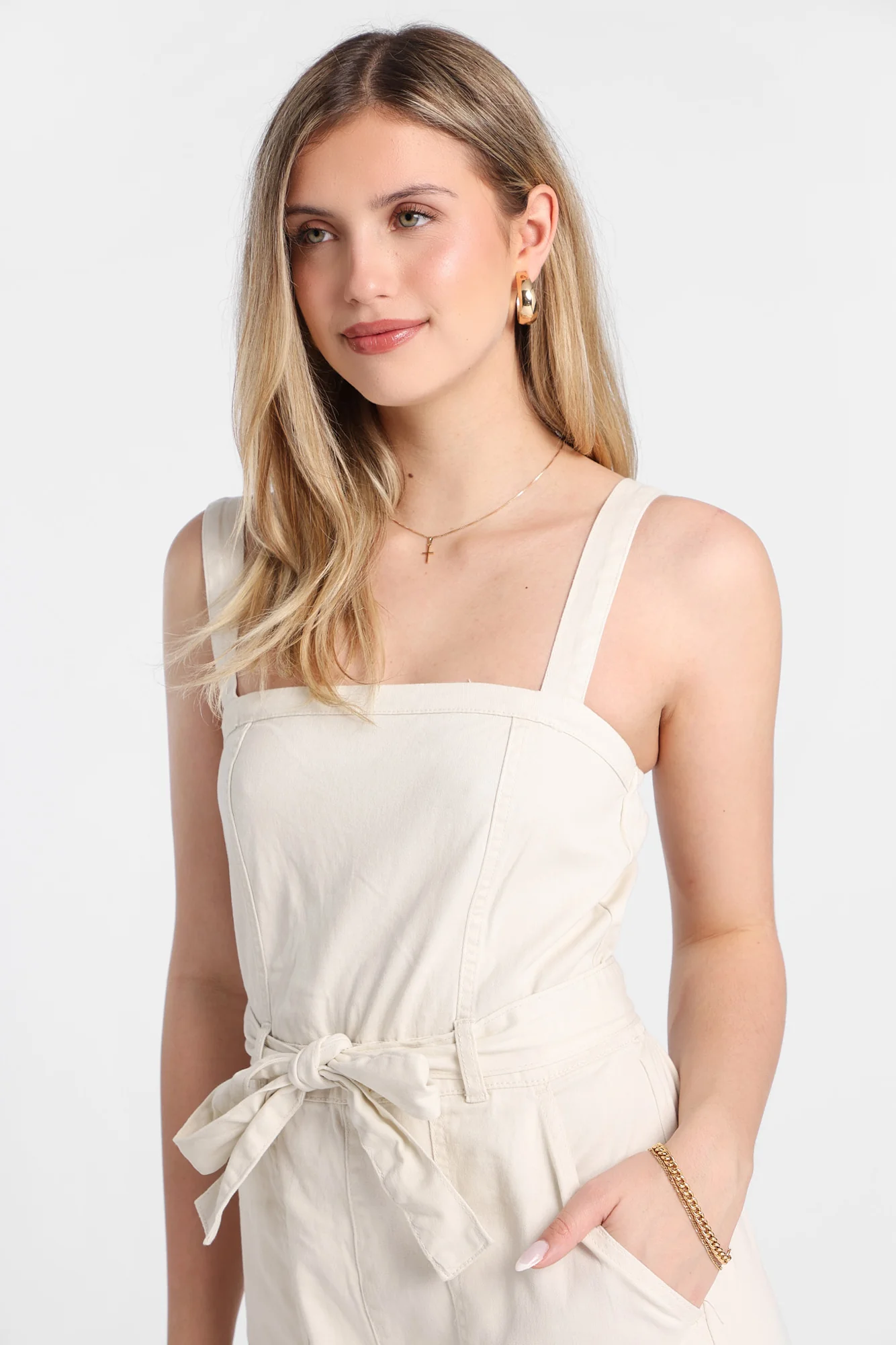 Twill Belted Jumpsuit - Image 10