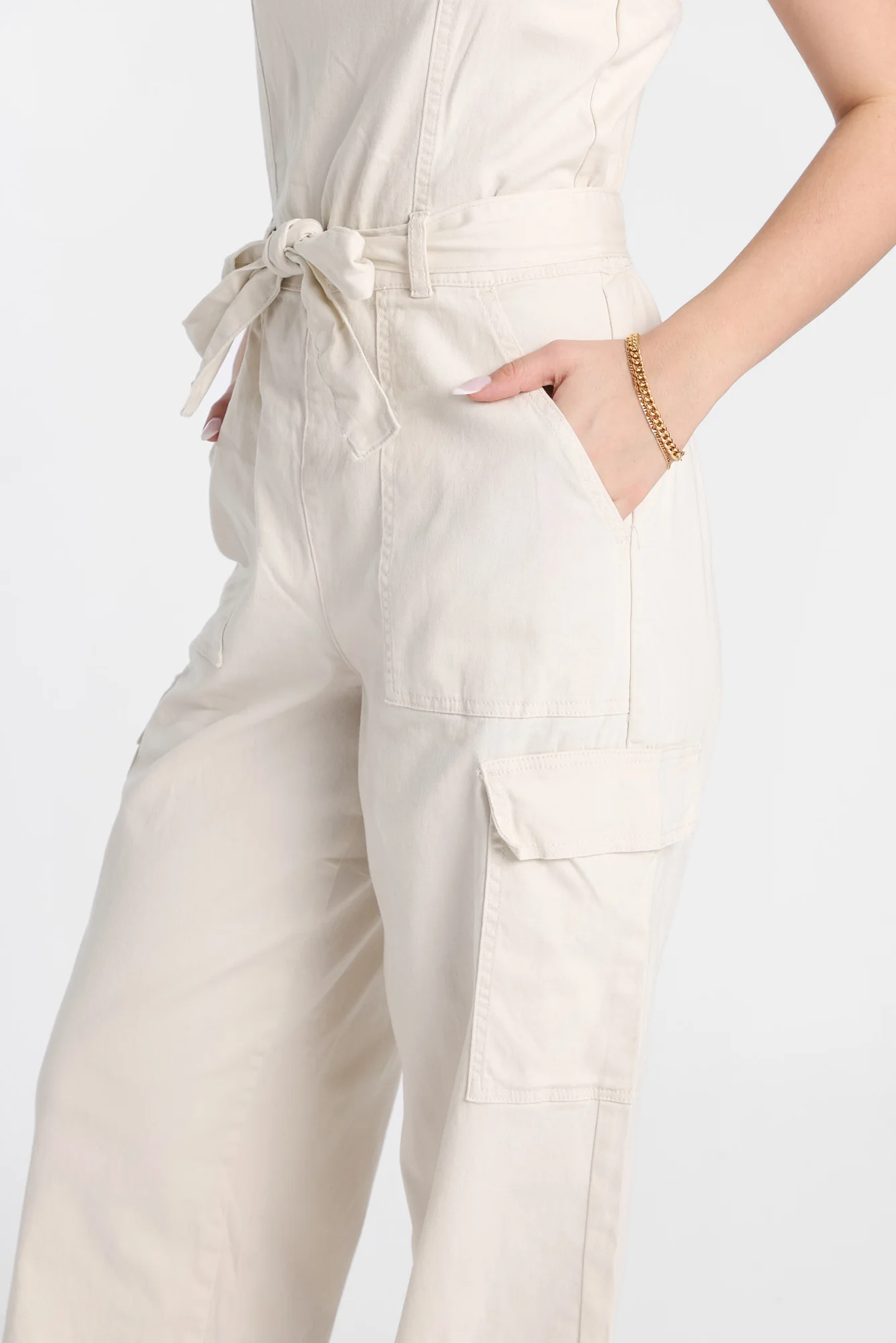 Twill Belted Jumpsuit - Image 11