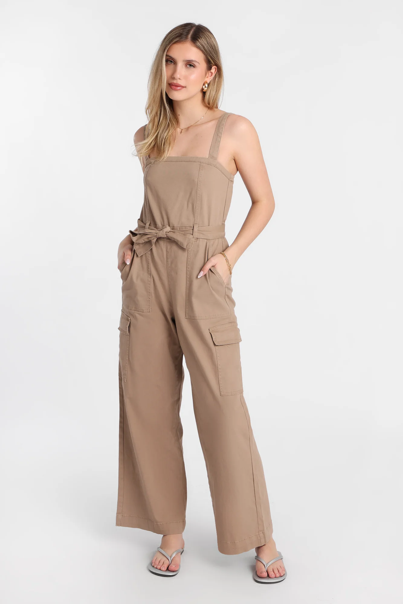 Twill Belted Jumpsuit - Image 12