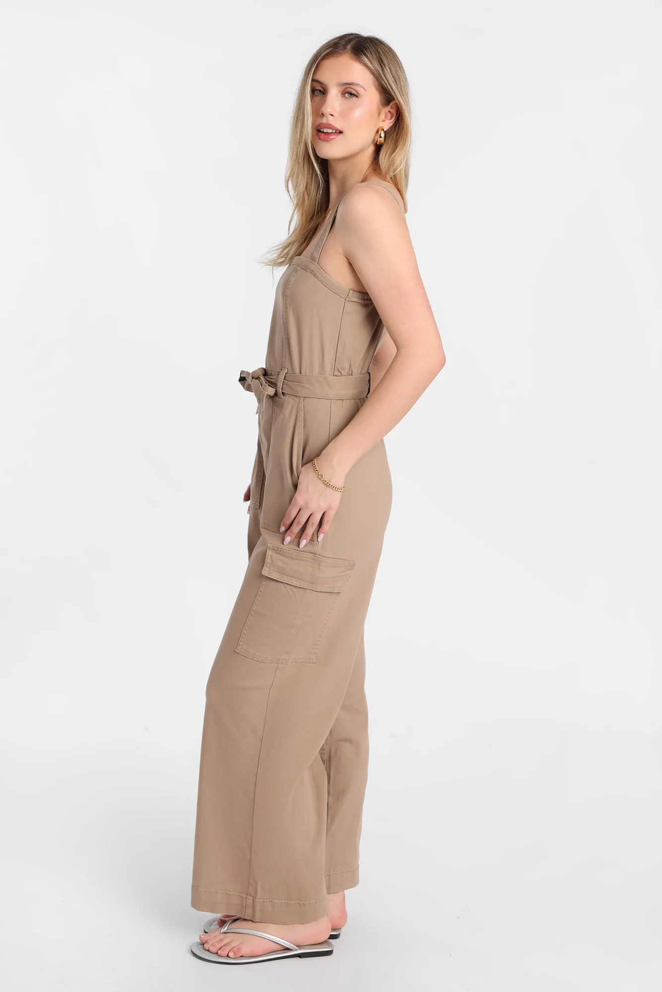 Twill Belted Jumpsuit - Image 13