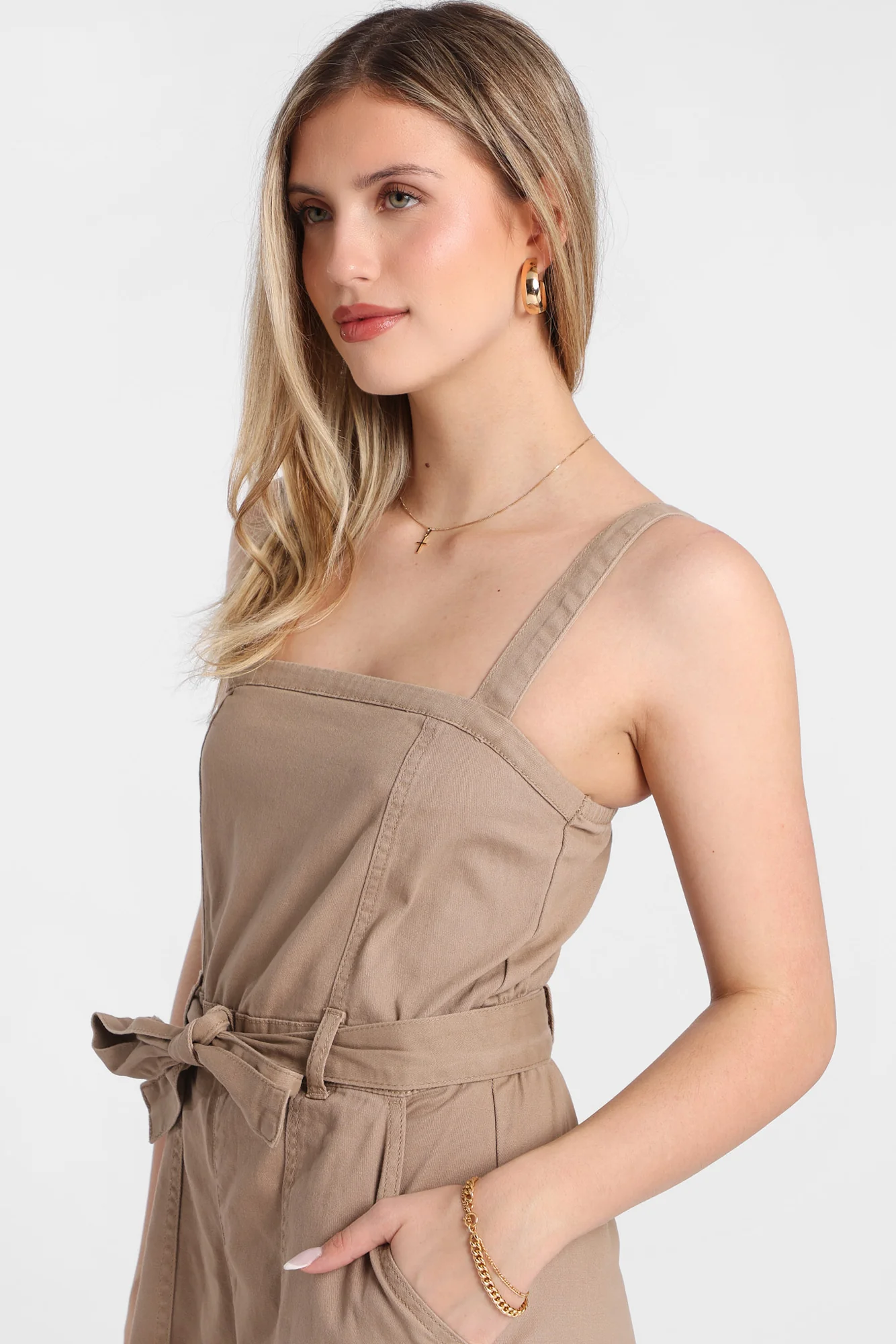 Twill Belted Jumpsuit - Image 15