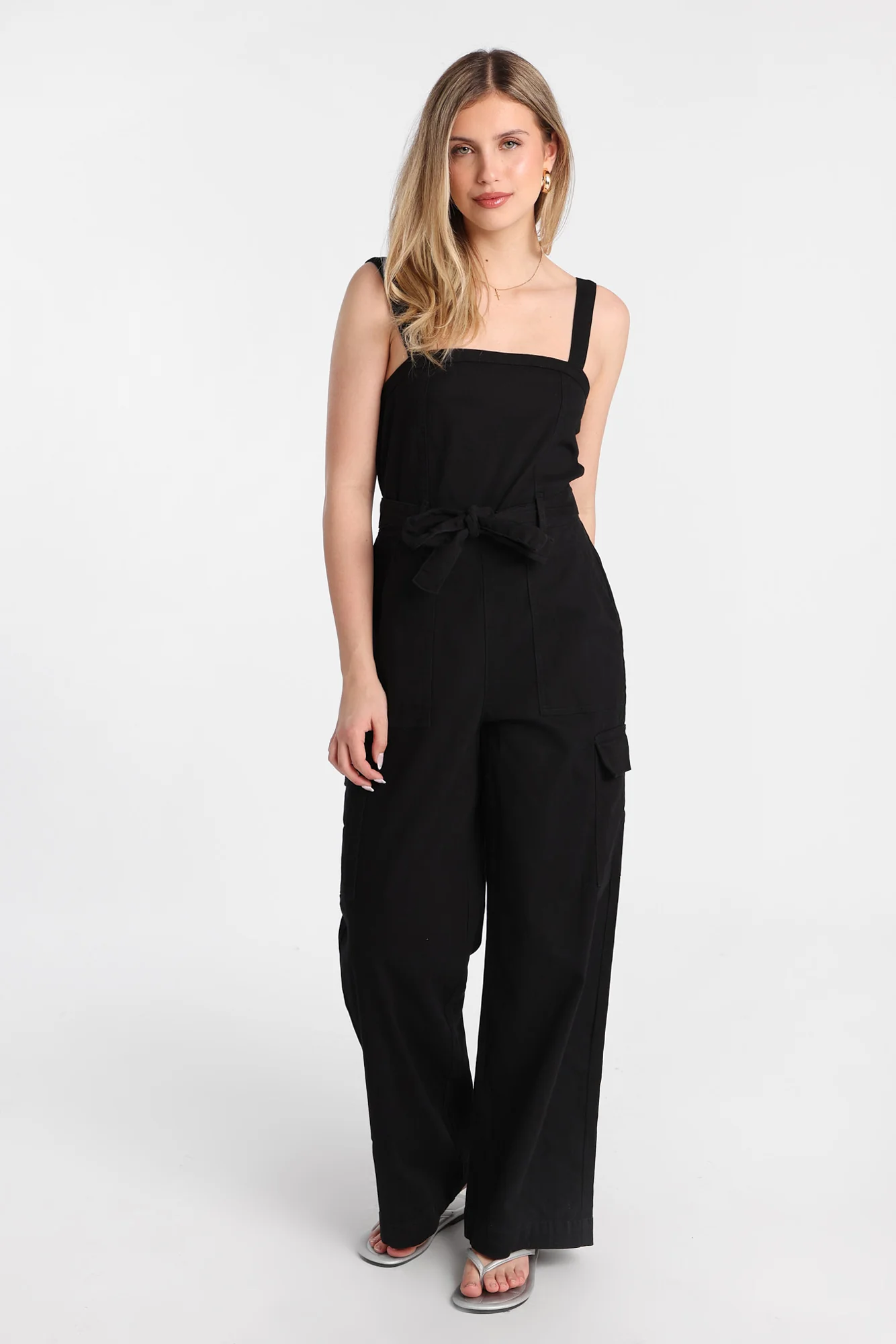 Twill Belted Jumpsuit - Image 2