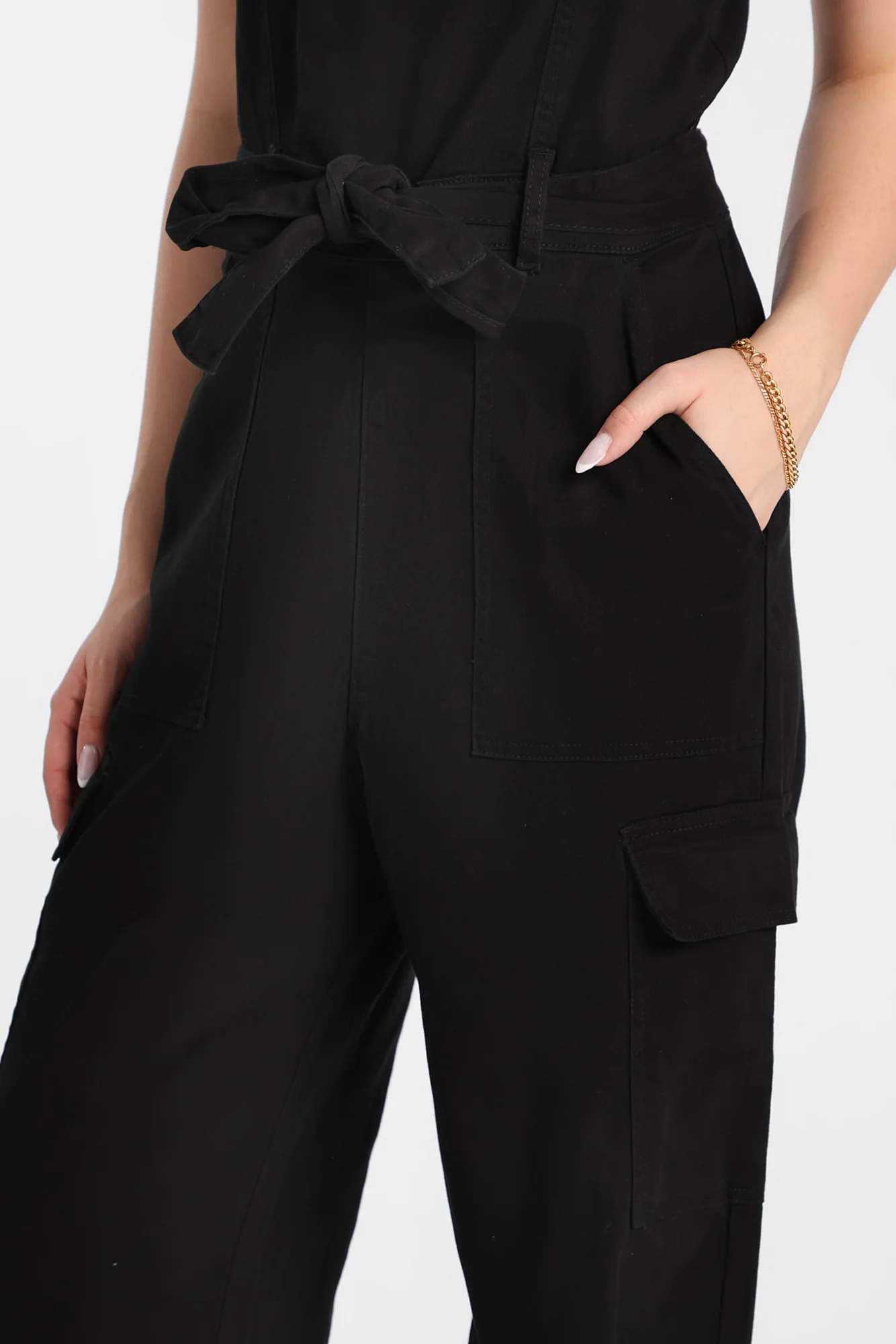 Twill Belted Jumpsuit - Image 6