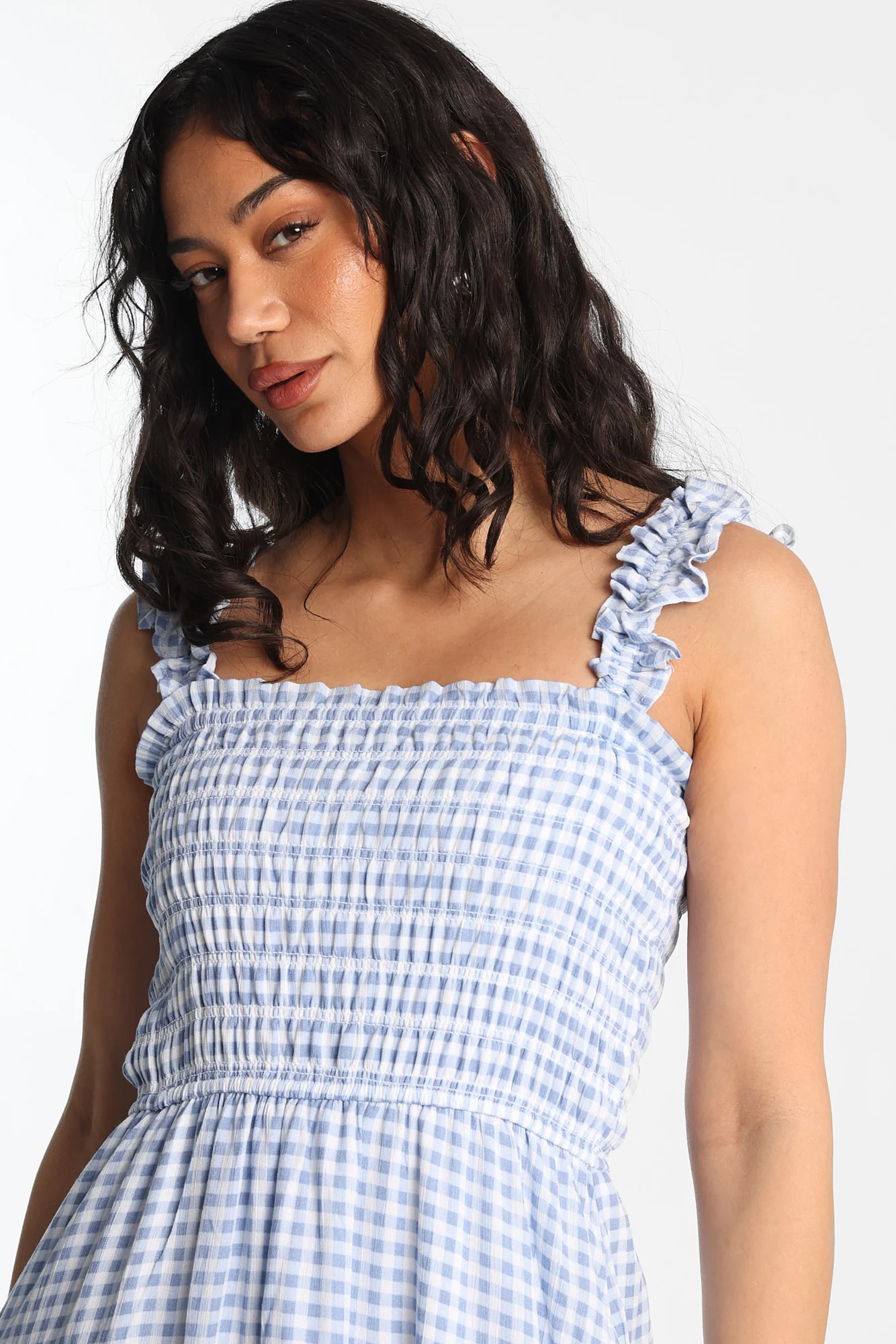 Flutter Strap Tiered Smocked Mini Dress - Image 7