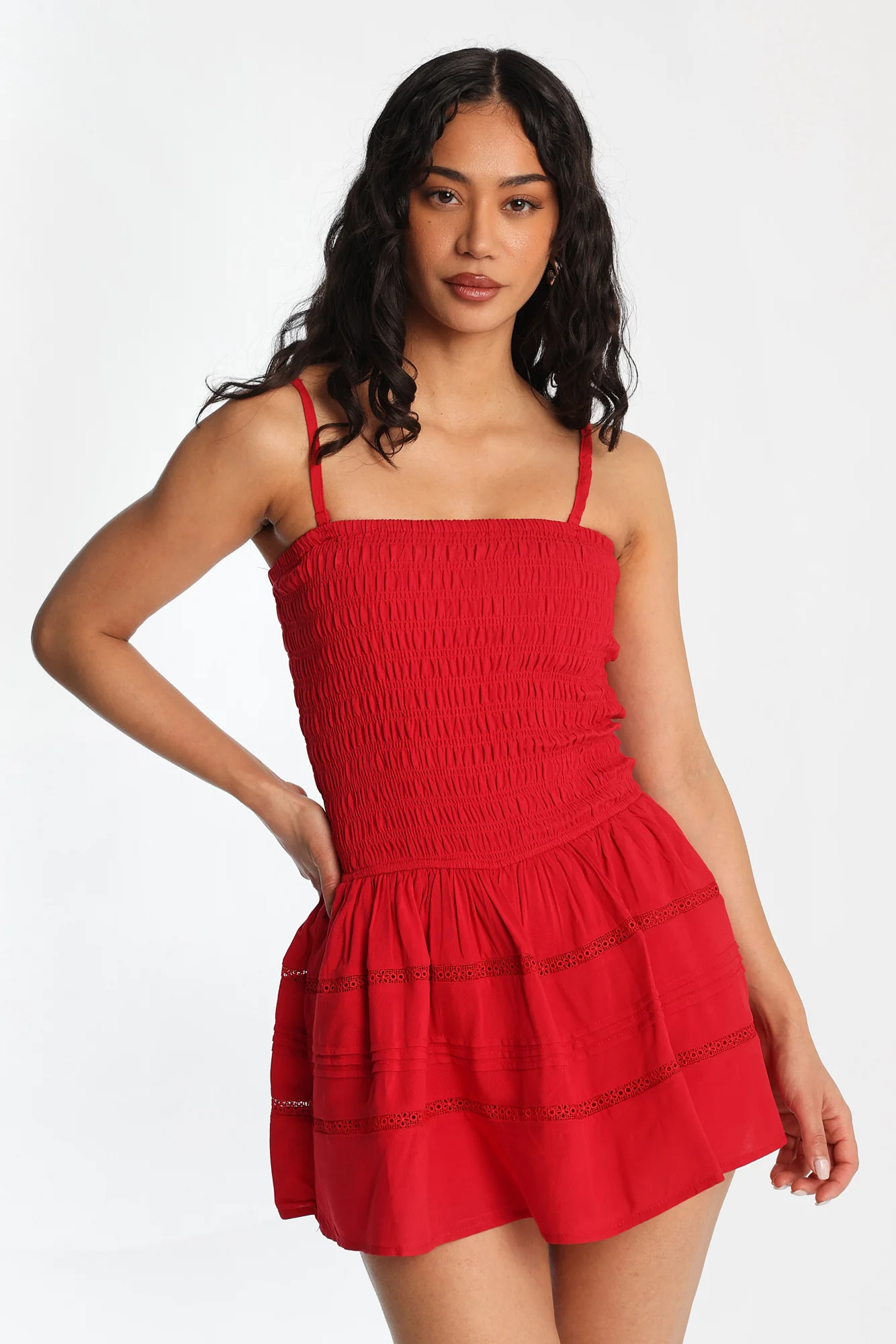 Strapless Smocked Mini Dress - Image 17