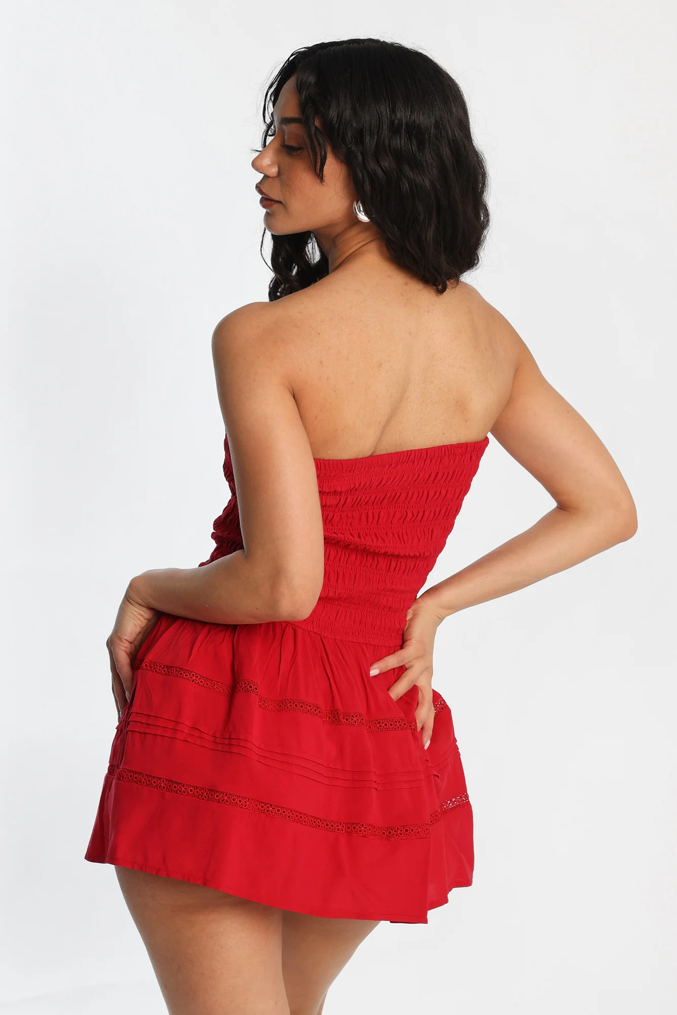 Strapless Smocked Mini Dress - Image 18