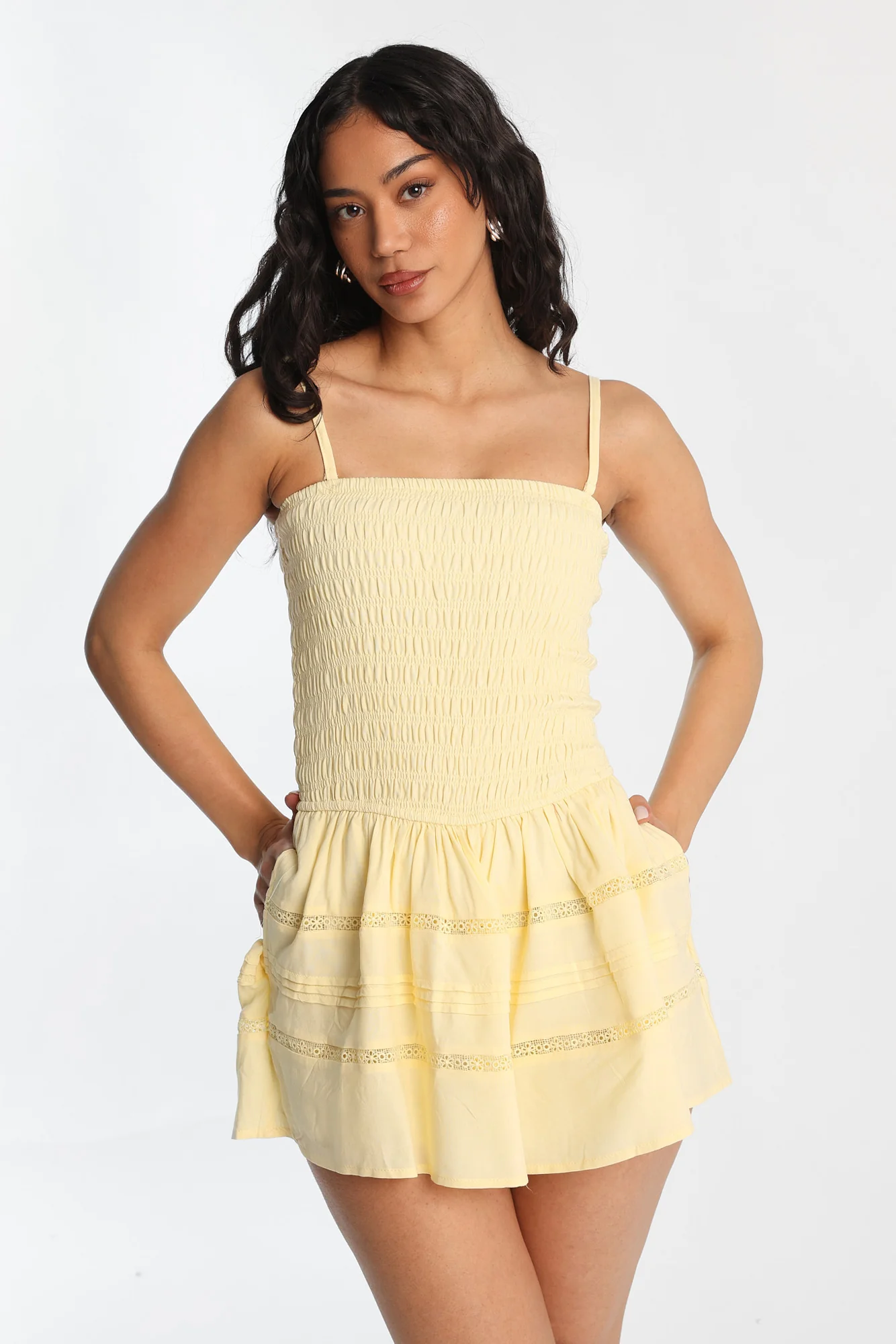 Strapless Smocked Mini Dress - Image 2