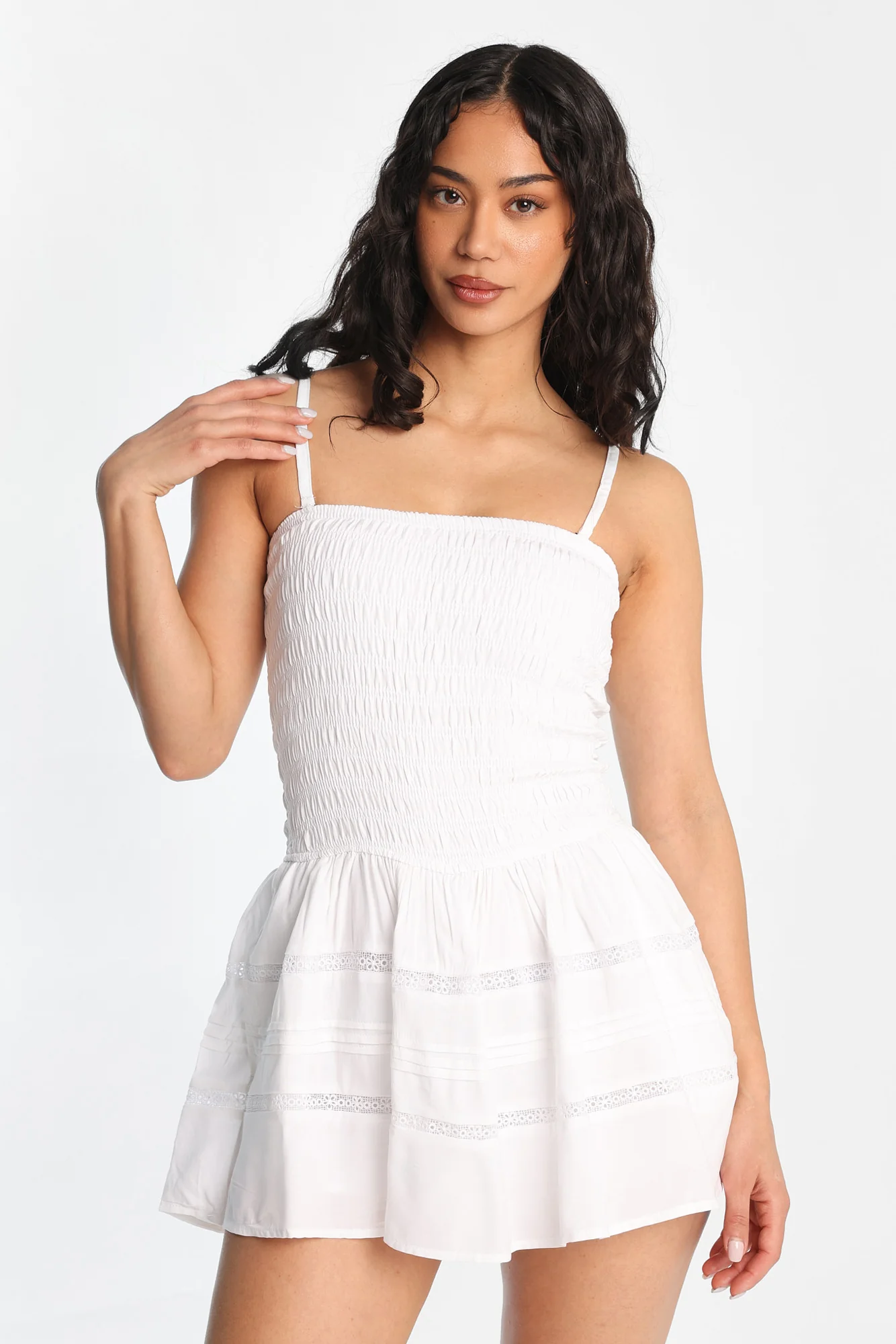 Strapless Smocked Mini Dress - Image 8