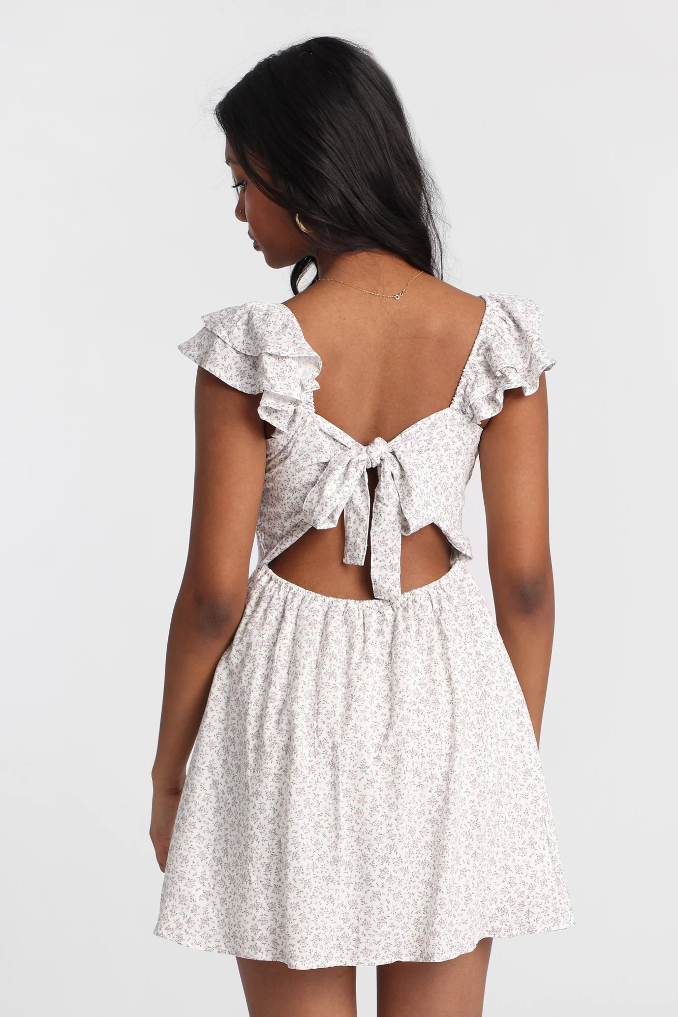 Tie-Back Flutter Sleeve Mini Dress - Image 13