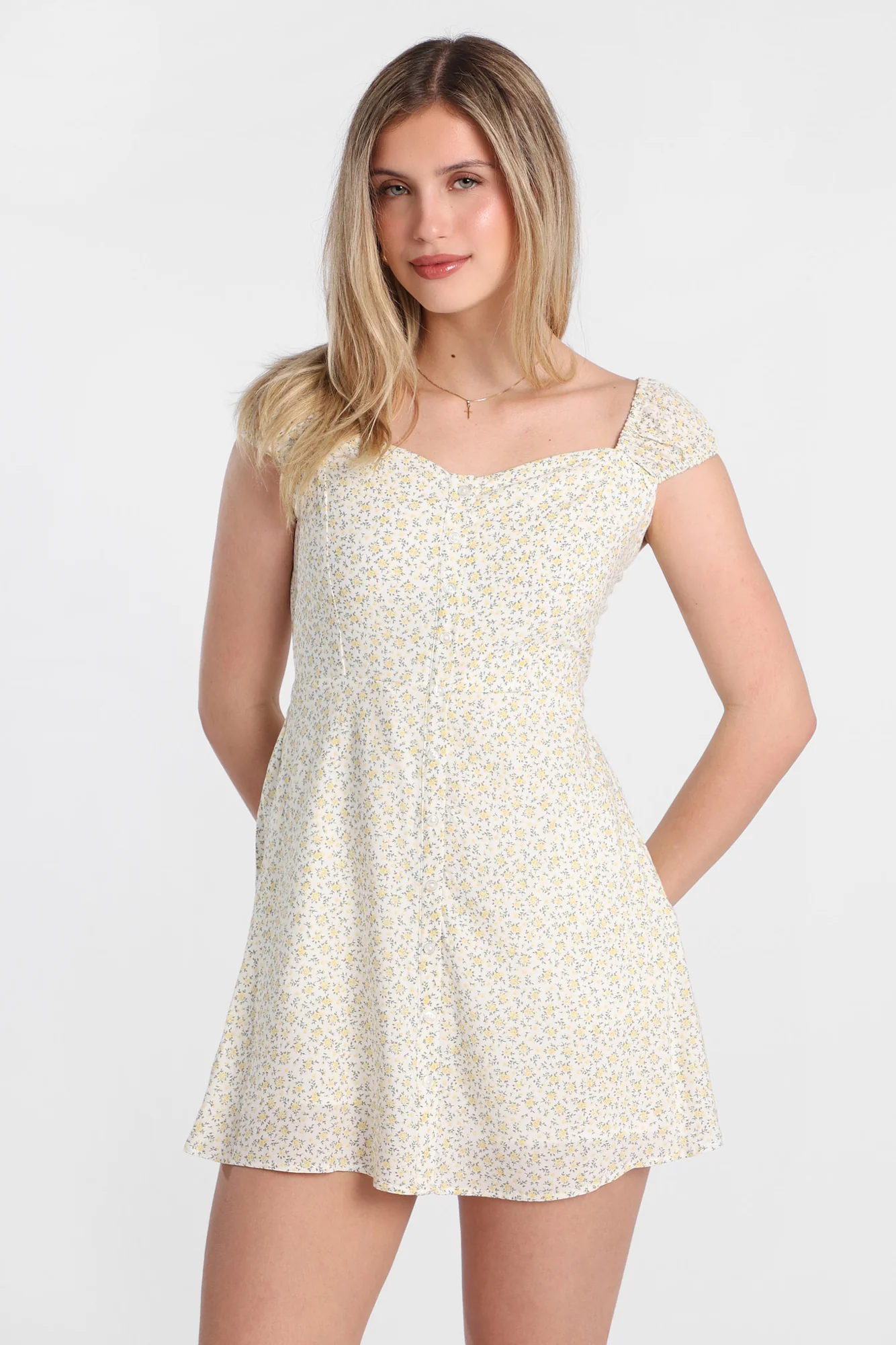 Button-Front Mini Dress