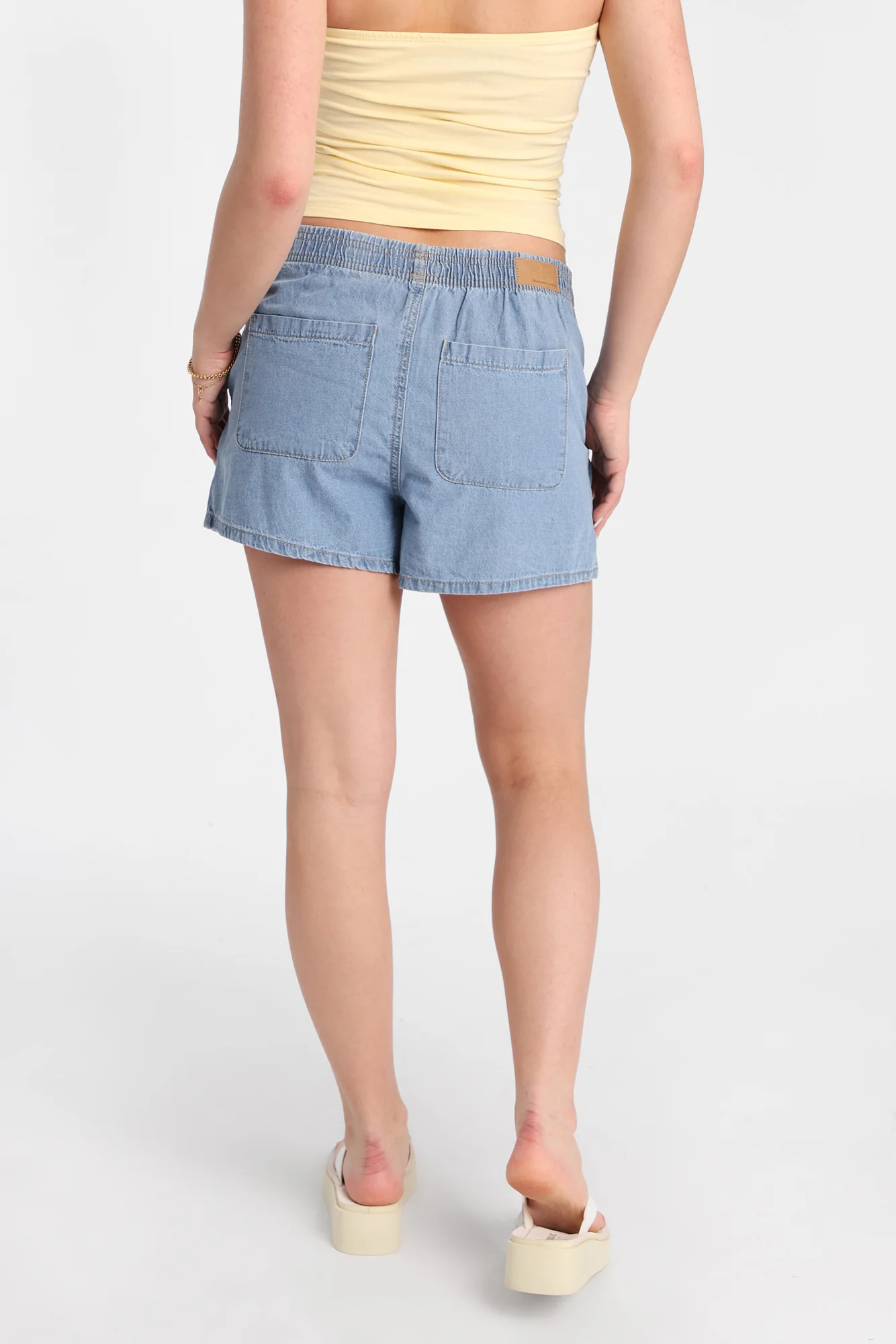 Low Rise Denim Pull-On Shorts - Image 3