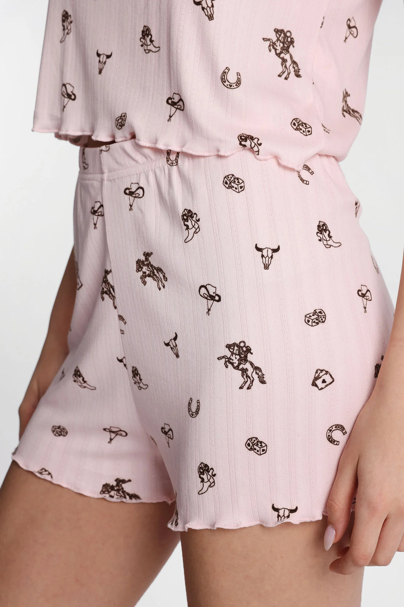 Graphic Pointelle Knit Pajama Tee & Shorts 2-Piece Set - Image 18
