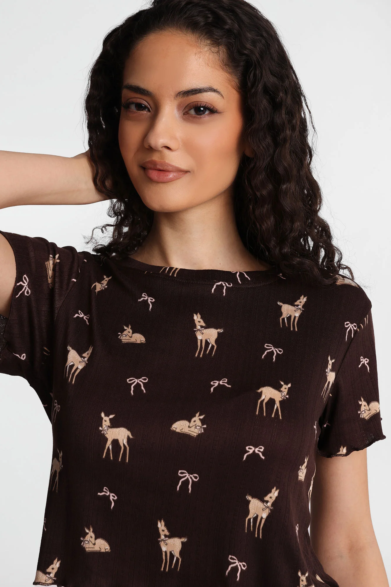 Graphic Pointelle Knit Pajama Tee & Shorts 2-Piece Set - Image 28