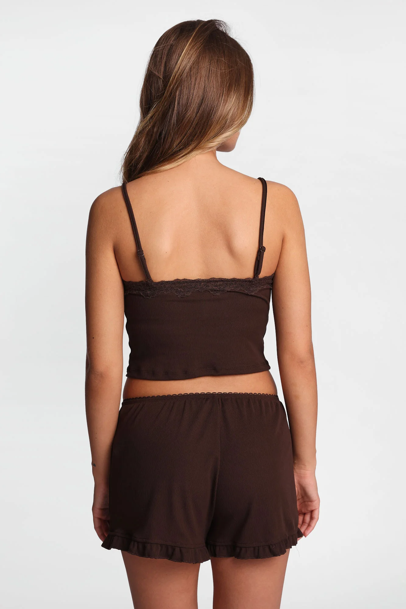 Super Soft Ribbed Knit Pajama Tank Top & Shorts 2-Piece Set - Image 13