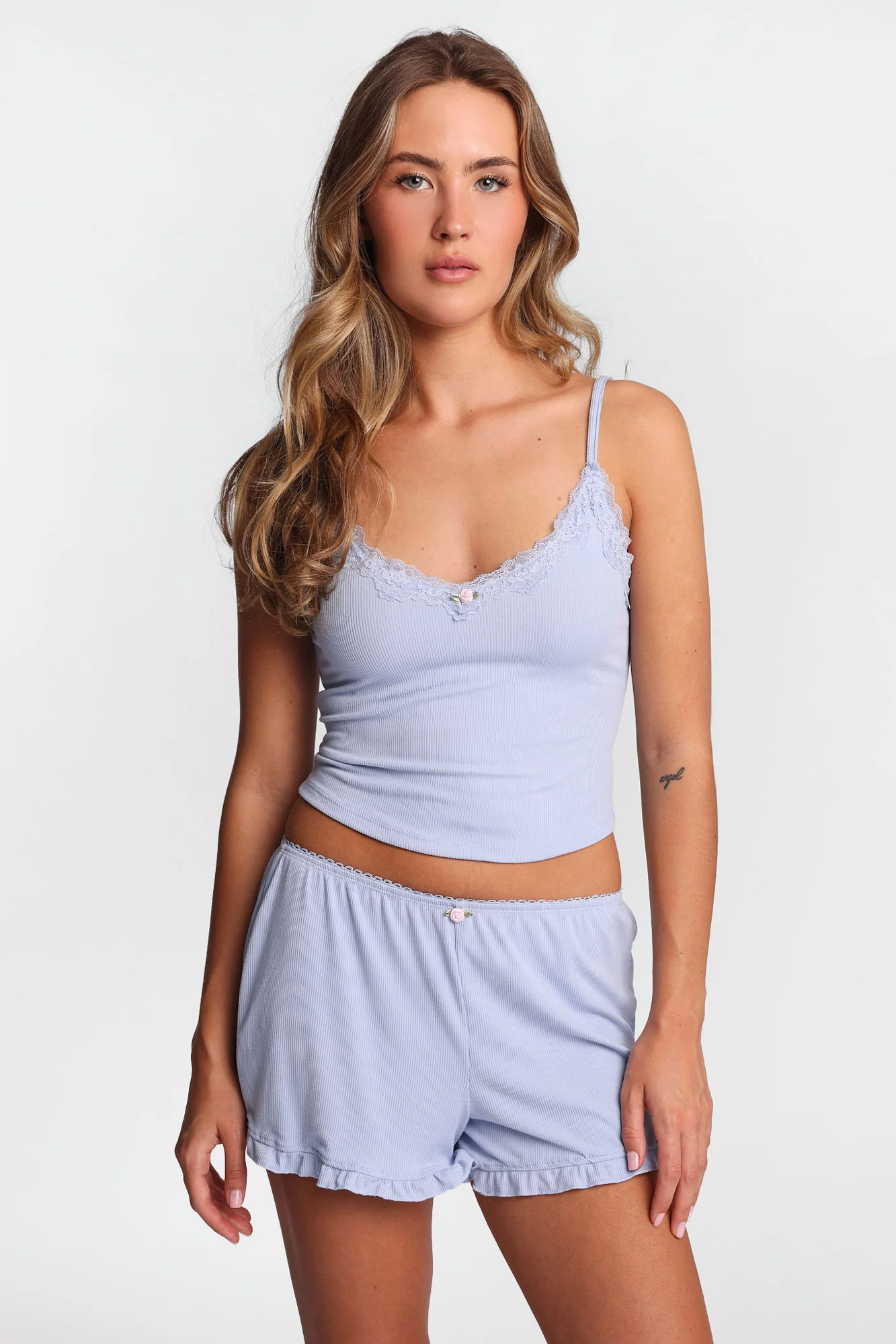 Super Soft Ribbed Knit Pajama Tank Top & Shorts 2-Piece Set - Image 15