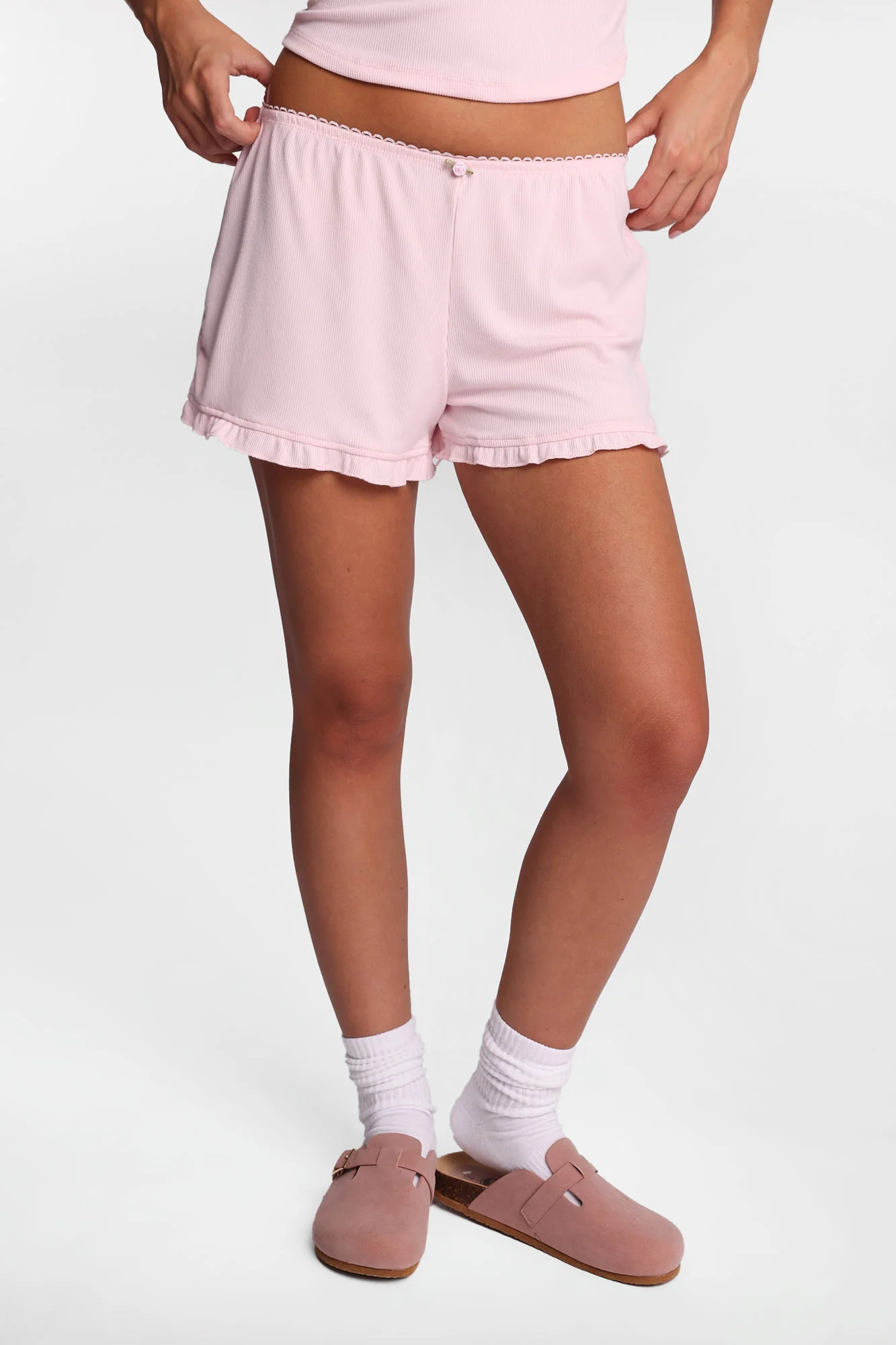 Super Soft Ribbed Knit Pajama Tank Top & Shorts 2-Piece Set - Image 30