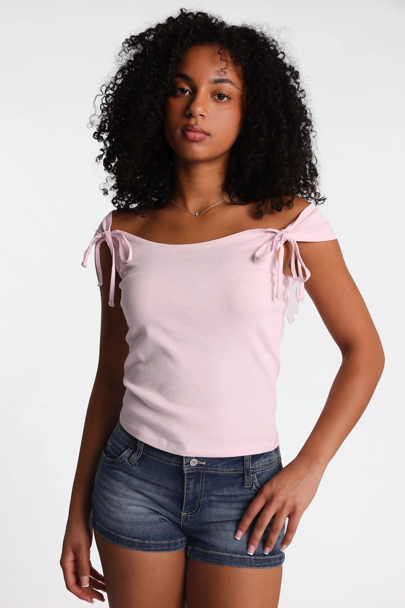 Off-Shoulder Tie Top - Image 13