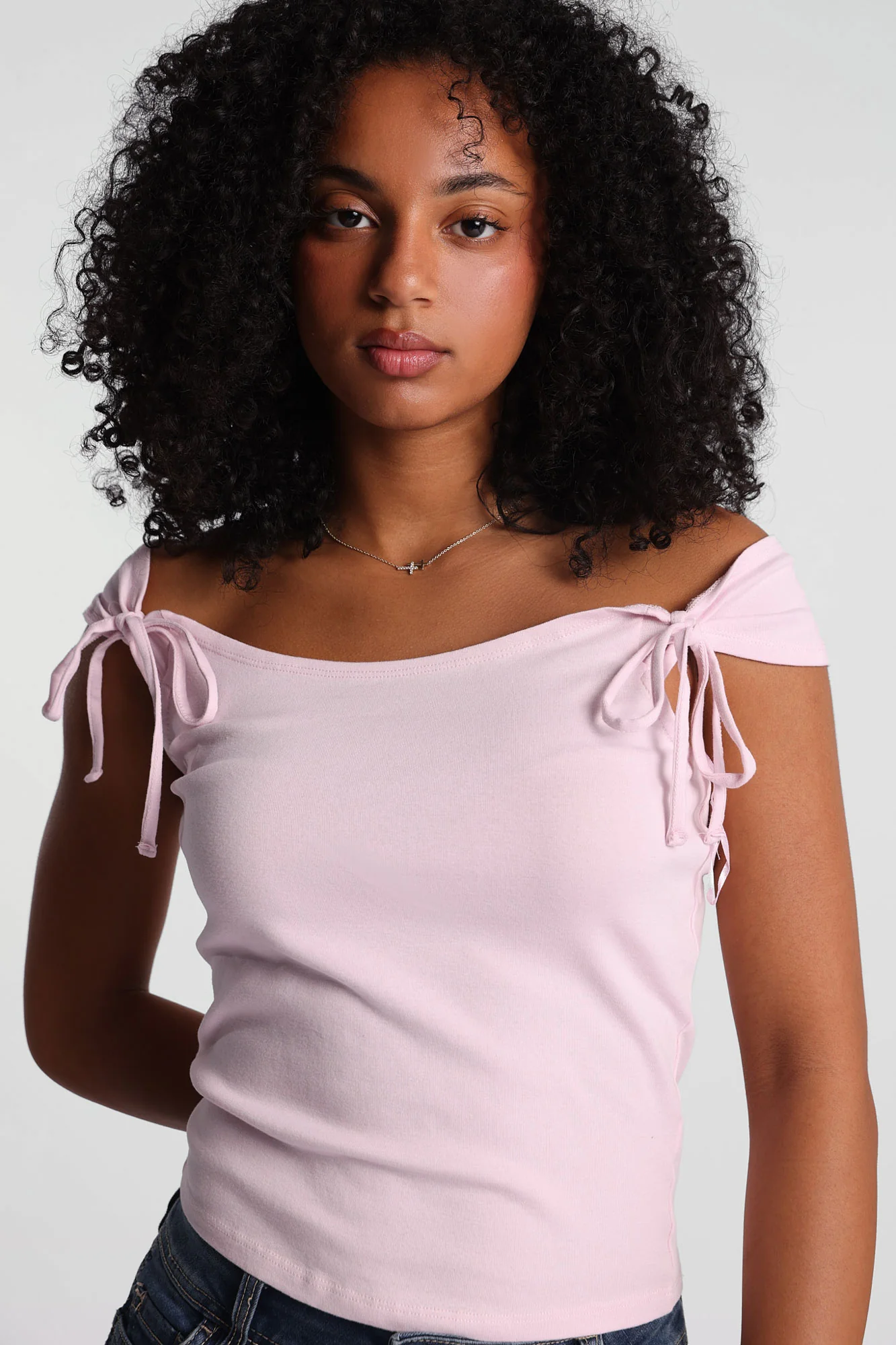 Off-Shoulder Tie Top - Image 14