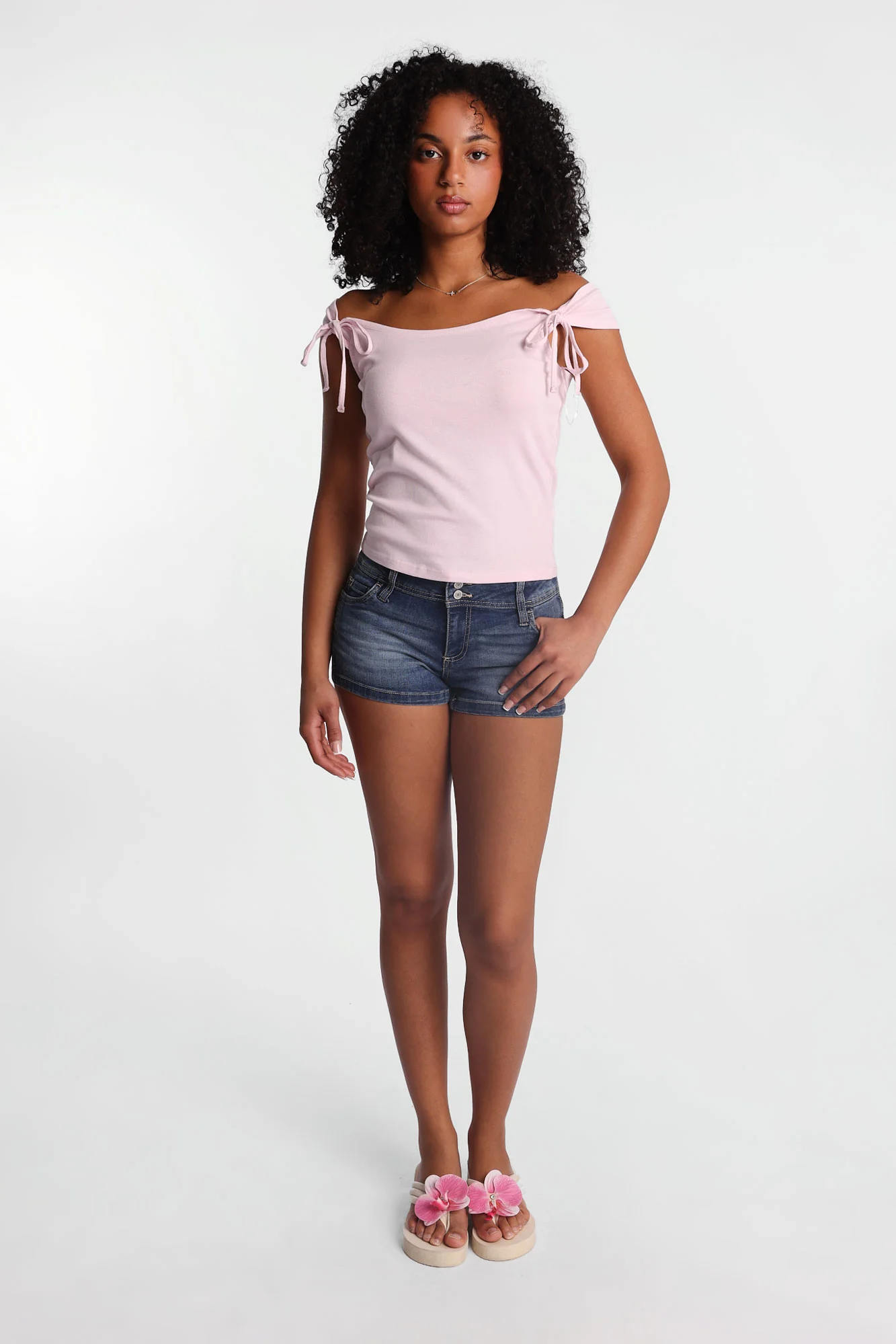 Off-Shoulder Tie Top - Image 16