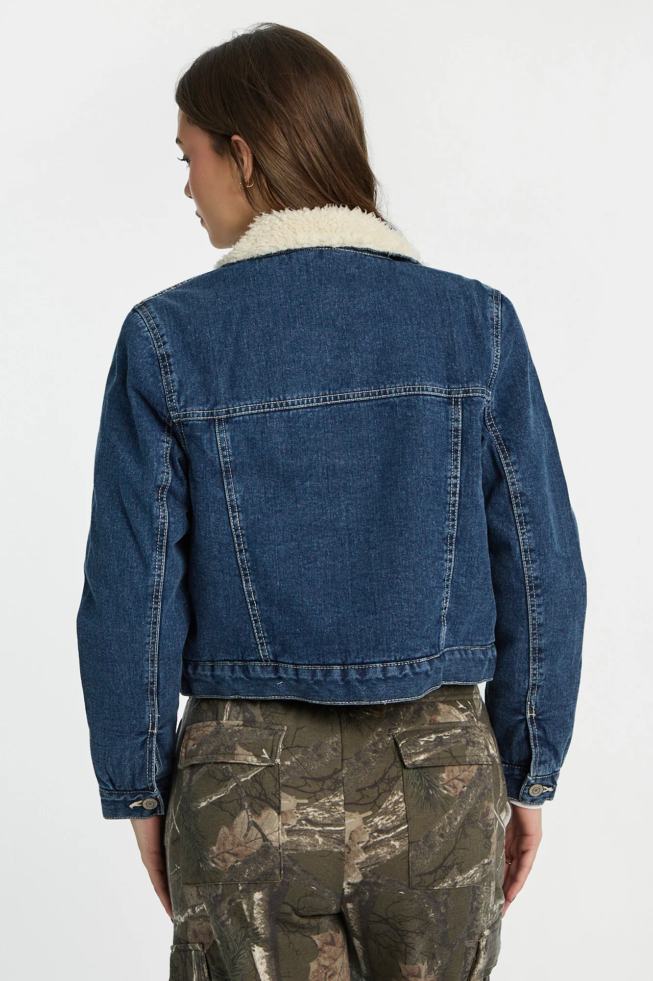 Sherpa-Lined Denim Jacket - Image 3