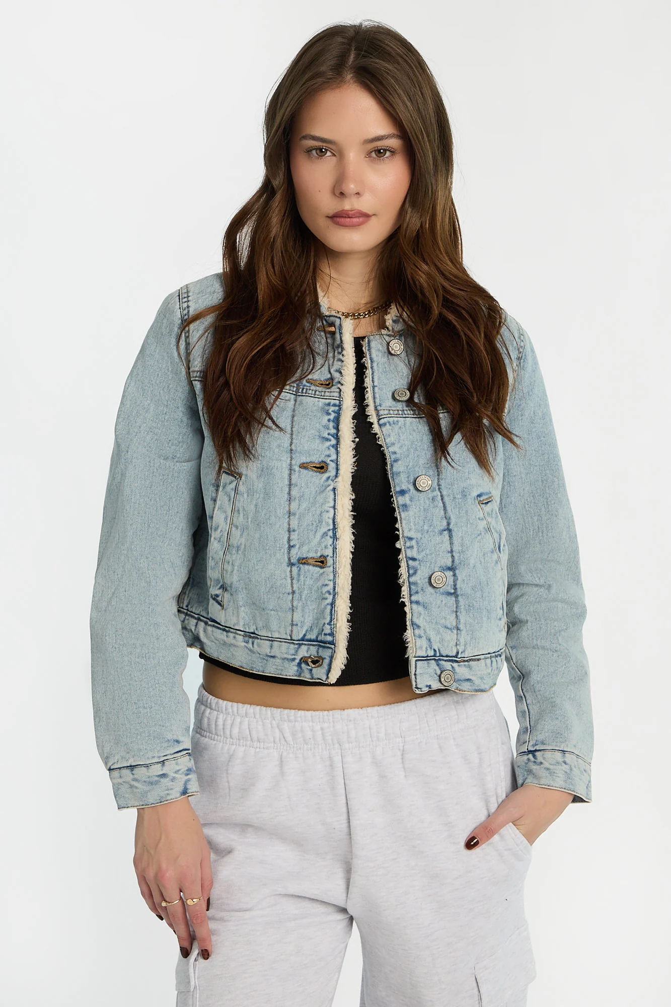 Sherpa-Lined Denim Jacket - Image 6