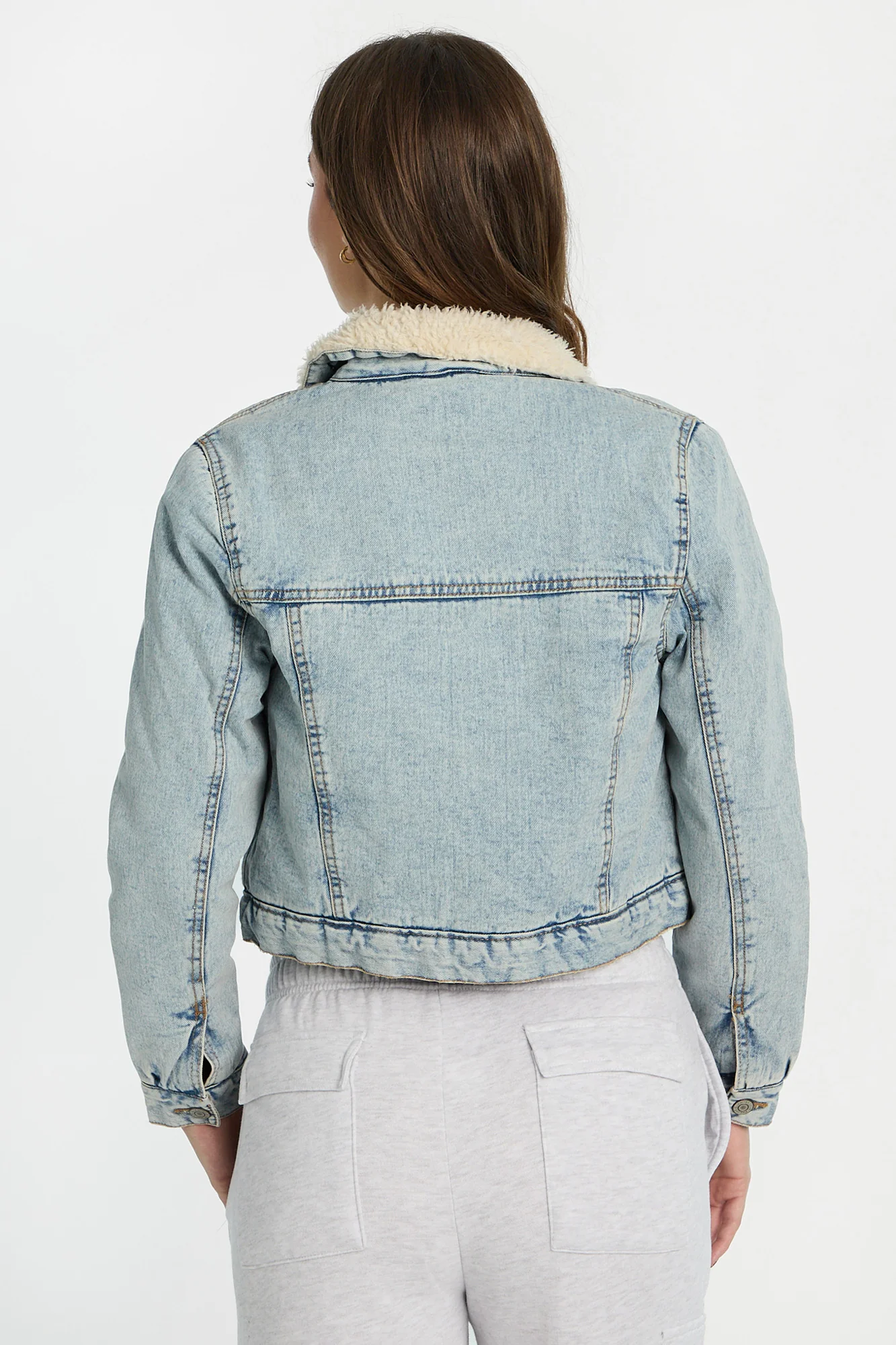 Sherpa-Lined Denim Jacket - Image 7