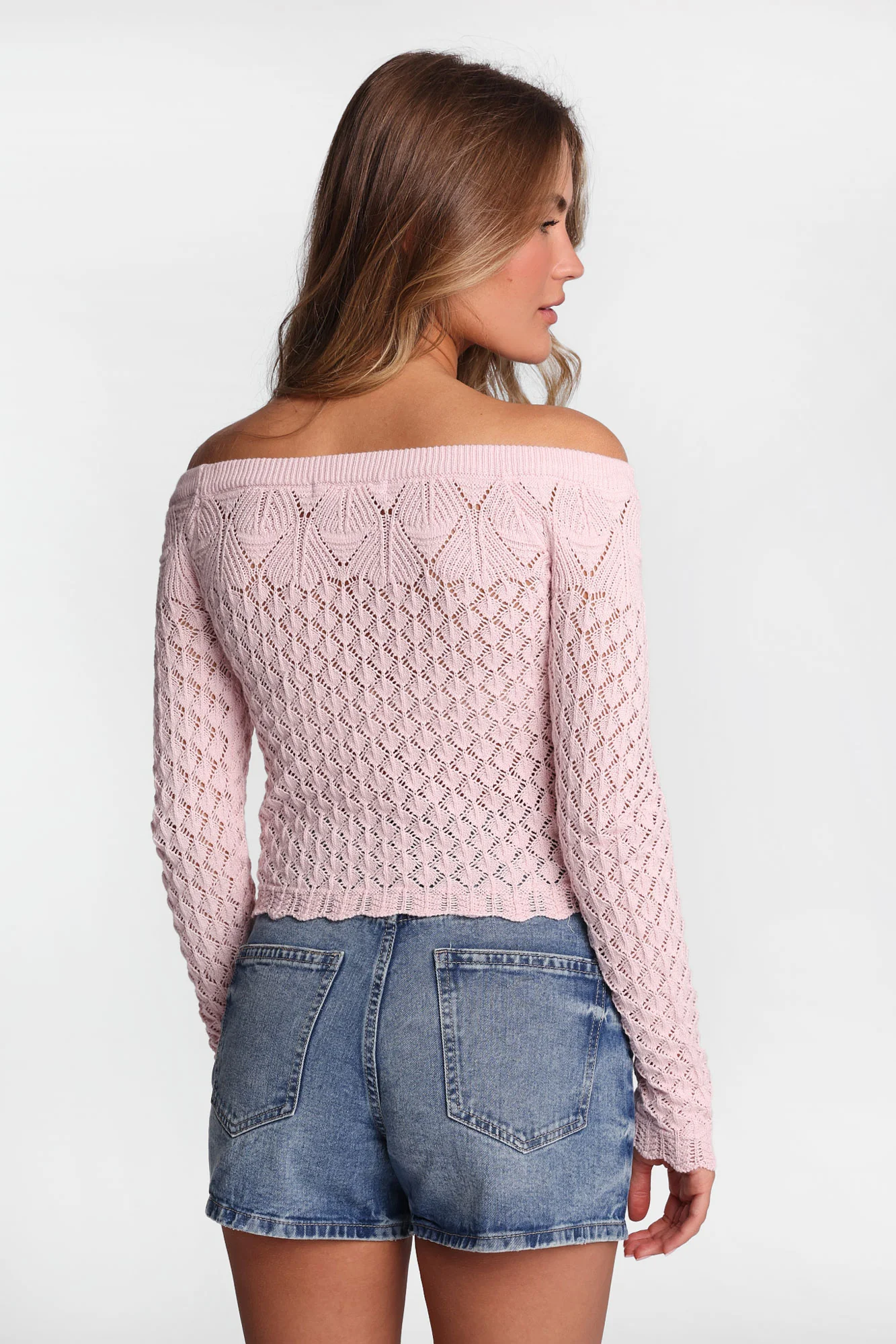 Off-Shoulder Crochet-Style Sweater - Image 11
