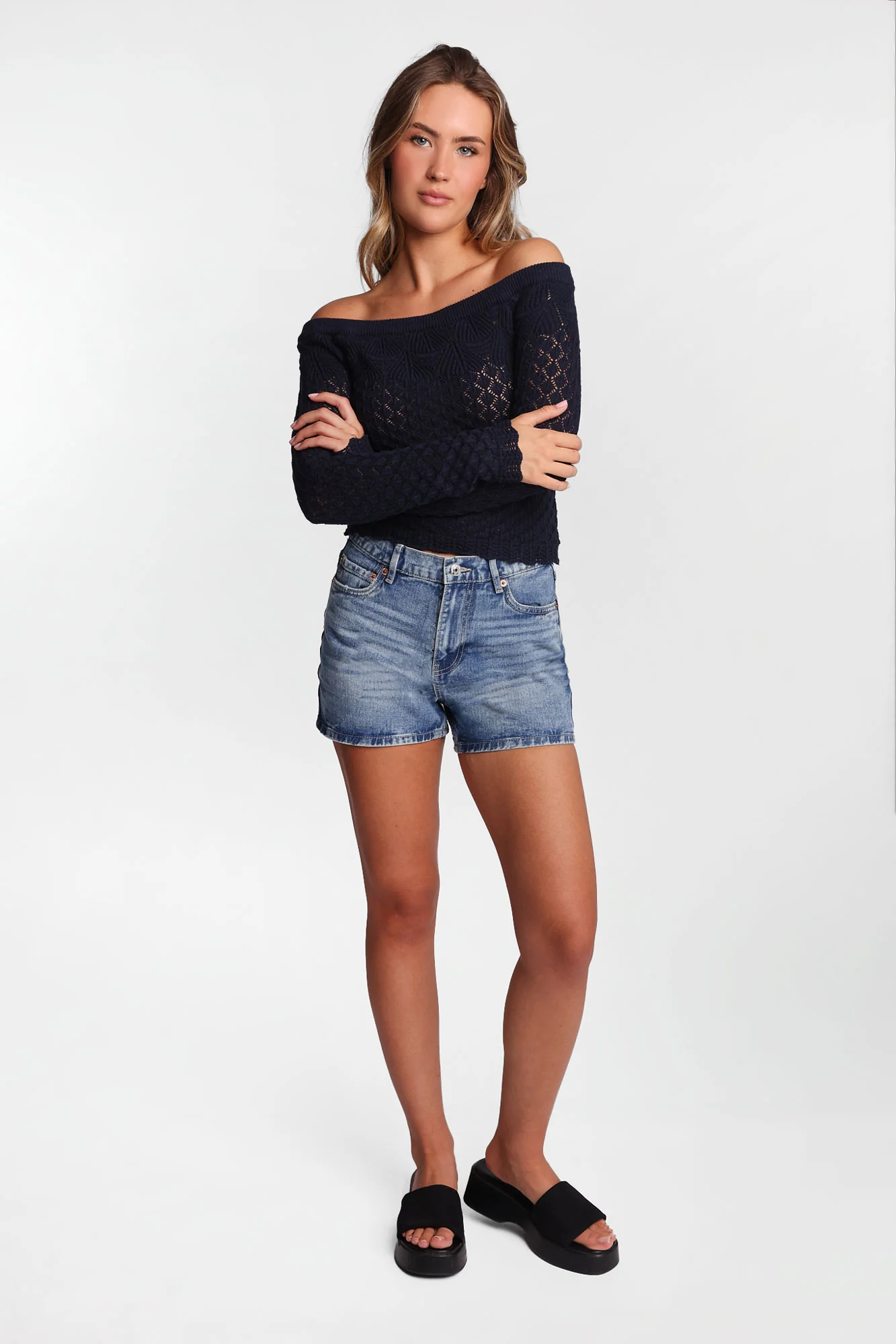 Off-Shoulder Crochet-Style Sweater - Image 8