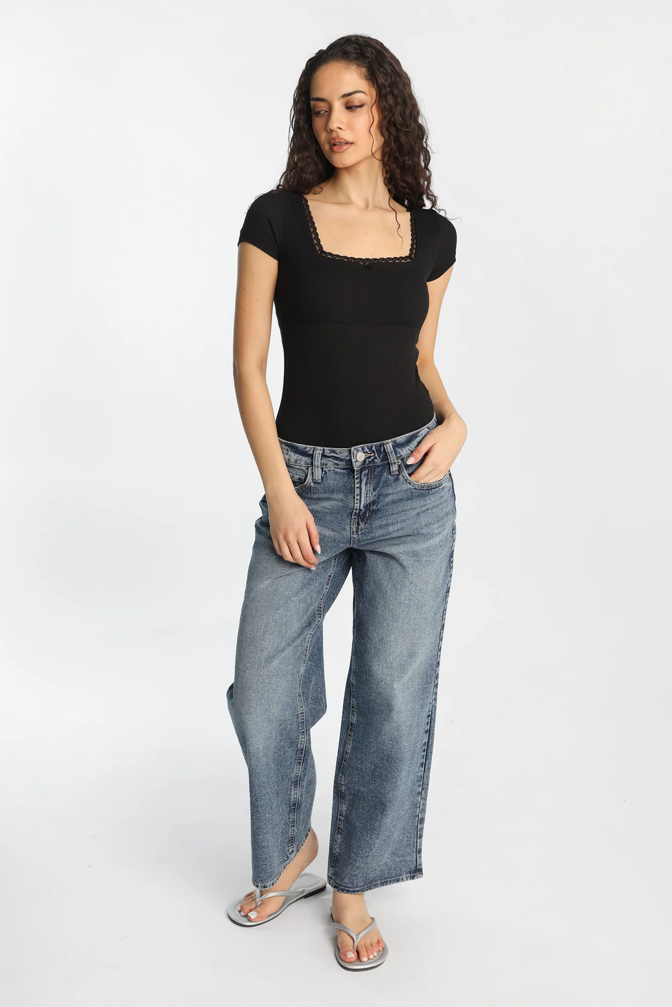 Super Soft Ribbed Short Sleeve Square Neck Bodysuit - Image 5