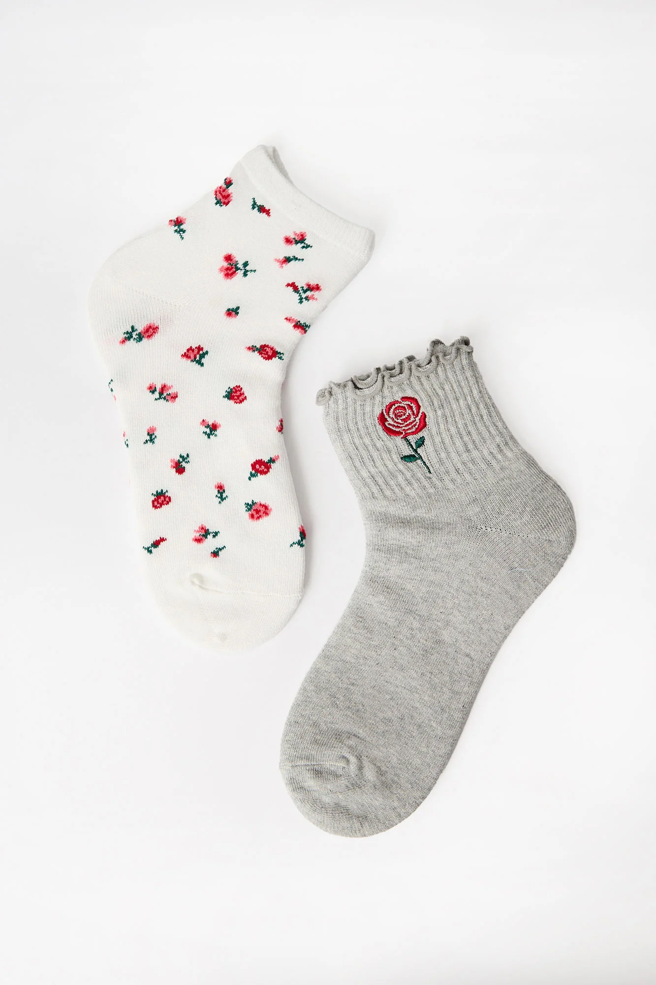 Embroidered Boyfriend Crew Socks 2-Pack - Image 4