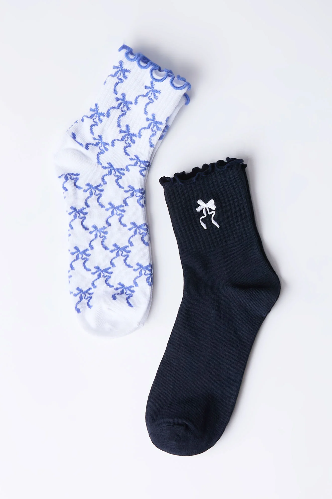 Embroidered Boyfriend Crew Socks 2-Pack - Image 3