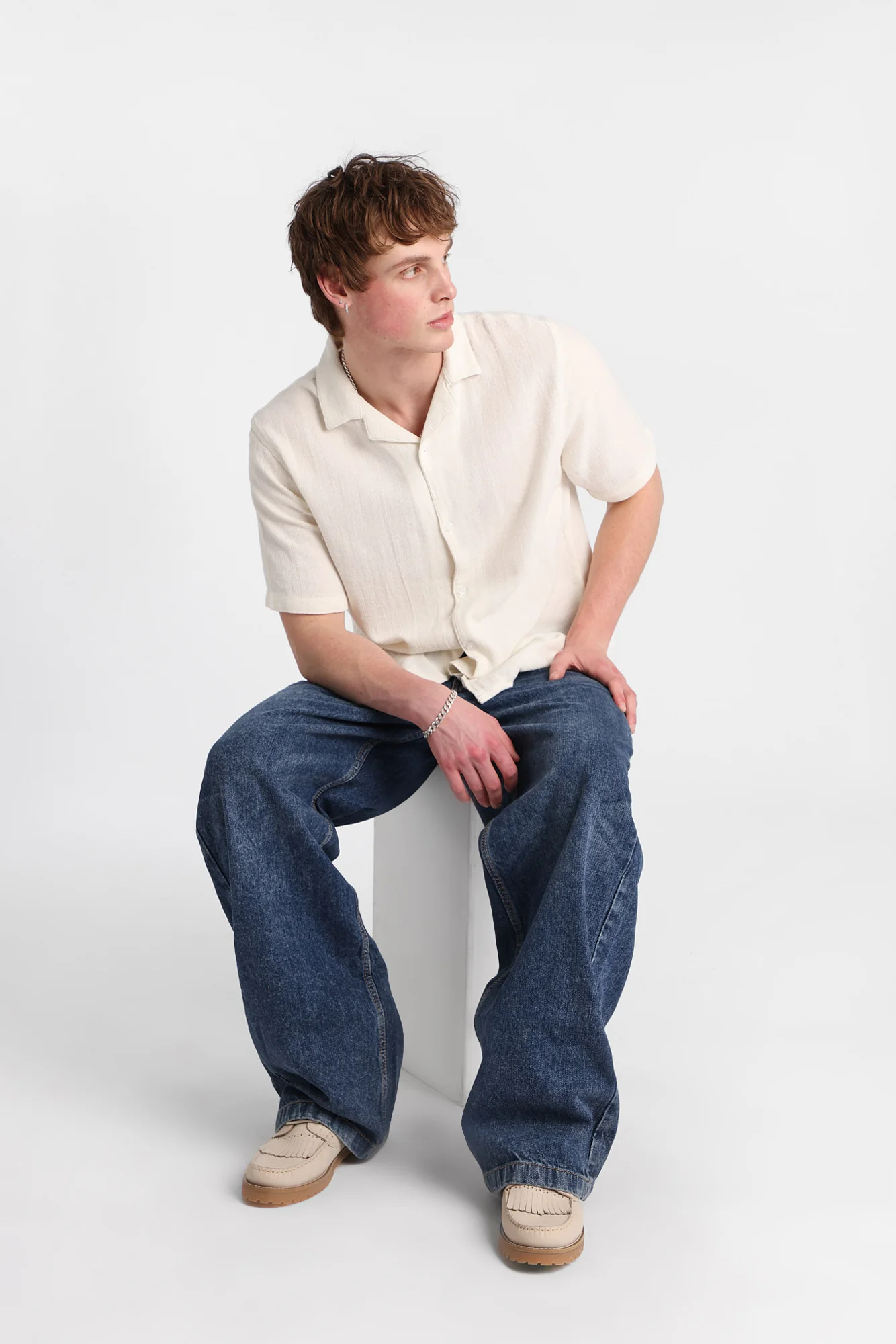 Cotton Gauze Button-Up Shirt - Image 6