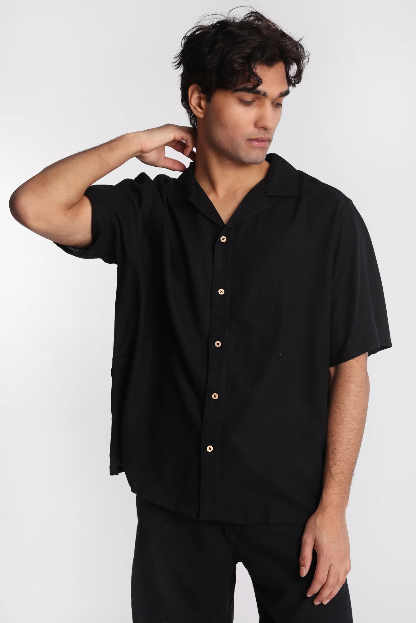 Linen-Blend Button-Up Shirt - Image 2
