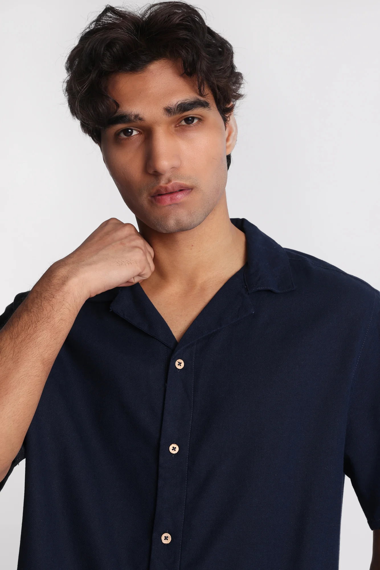 Linen-Blend Button-Up Shirt - Image 26