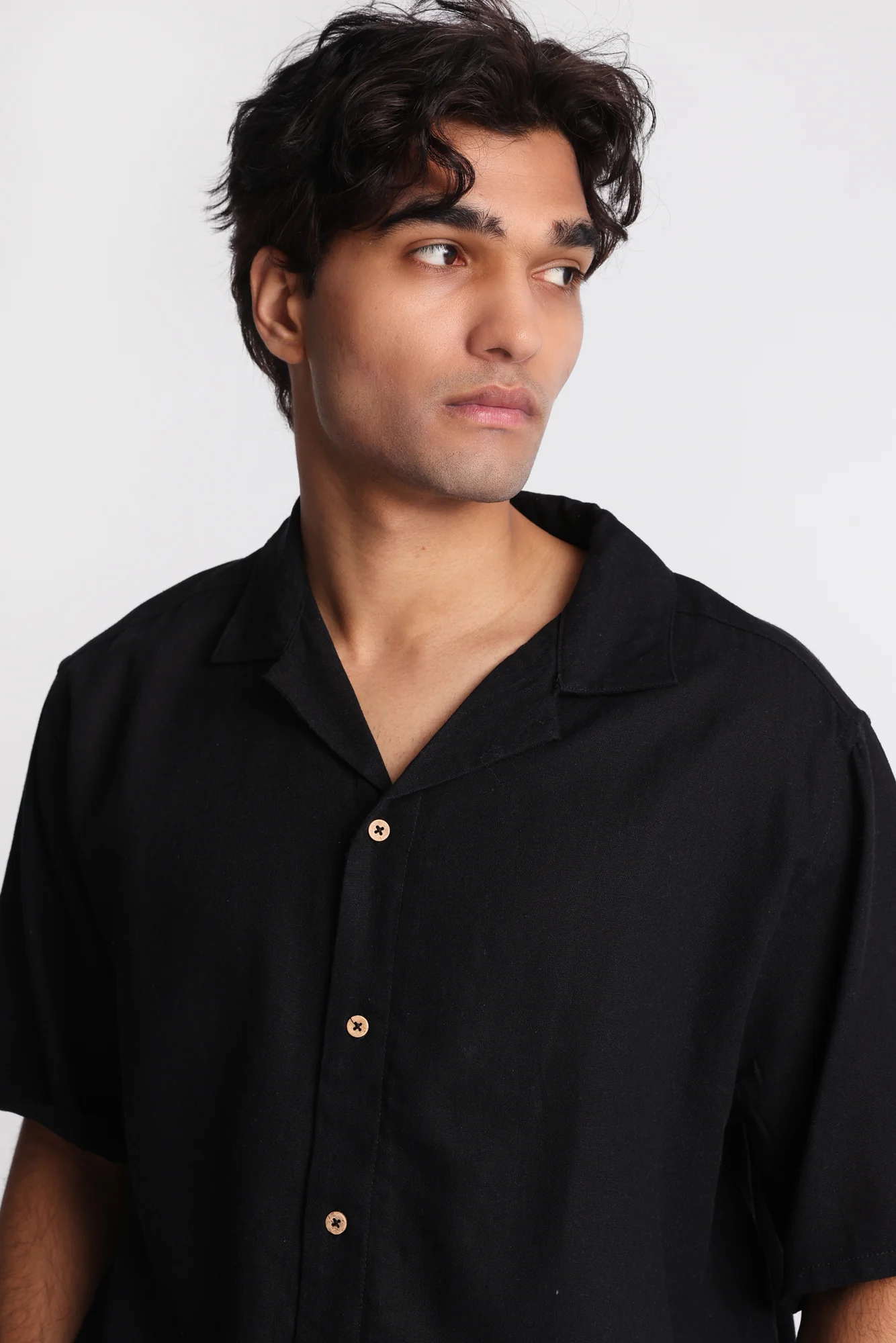 Linen-Blend Button-Up Shirt - Image 3