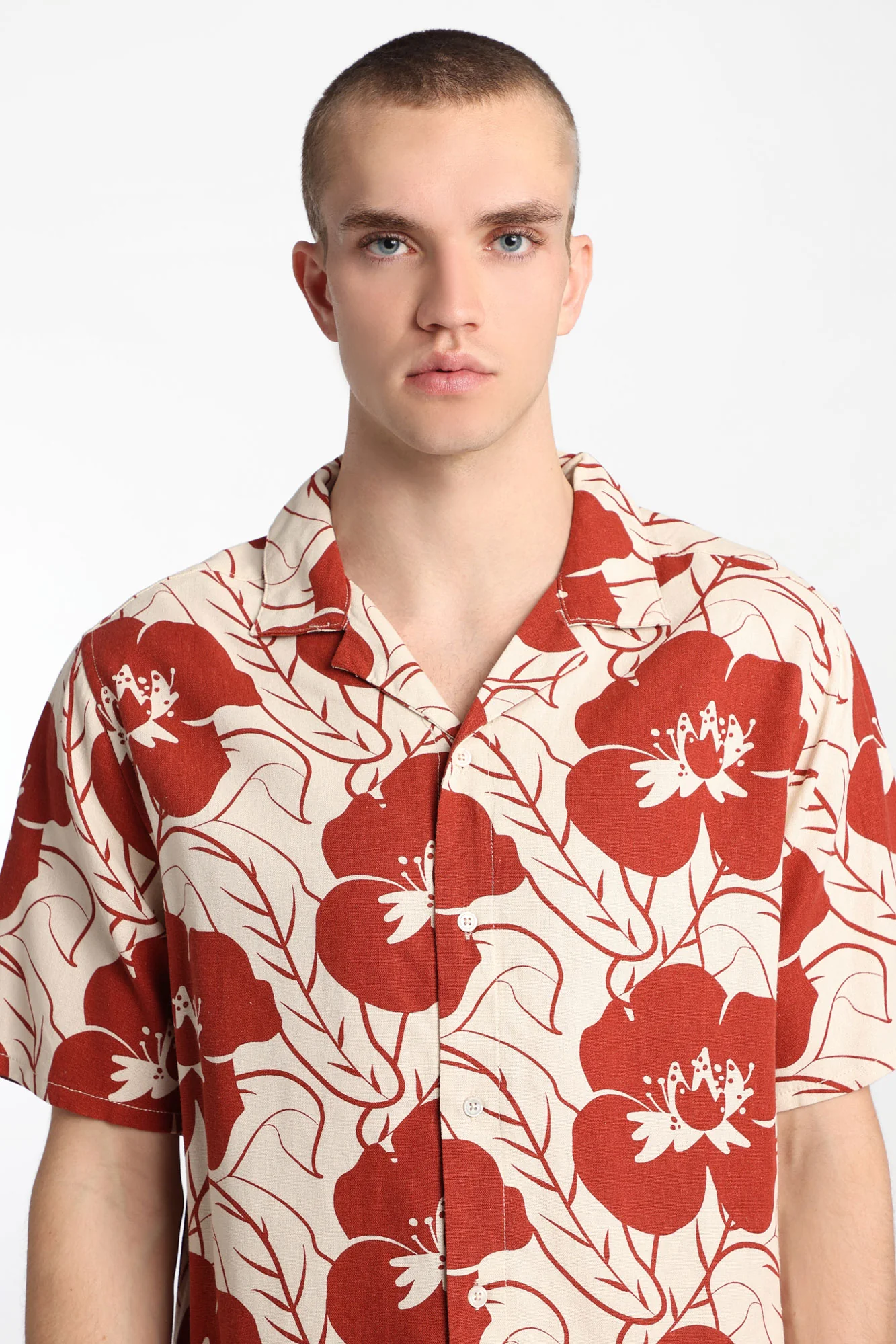 Linen-Blend Floral Button-Up Shirt - Image 6