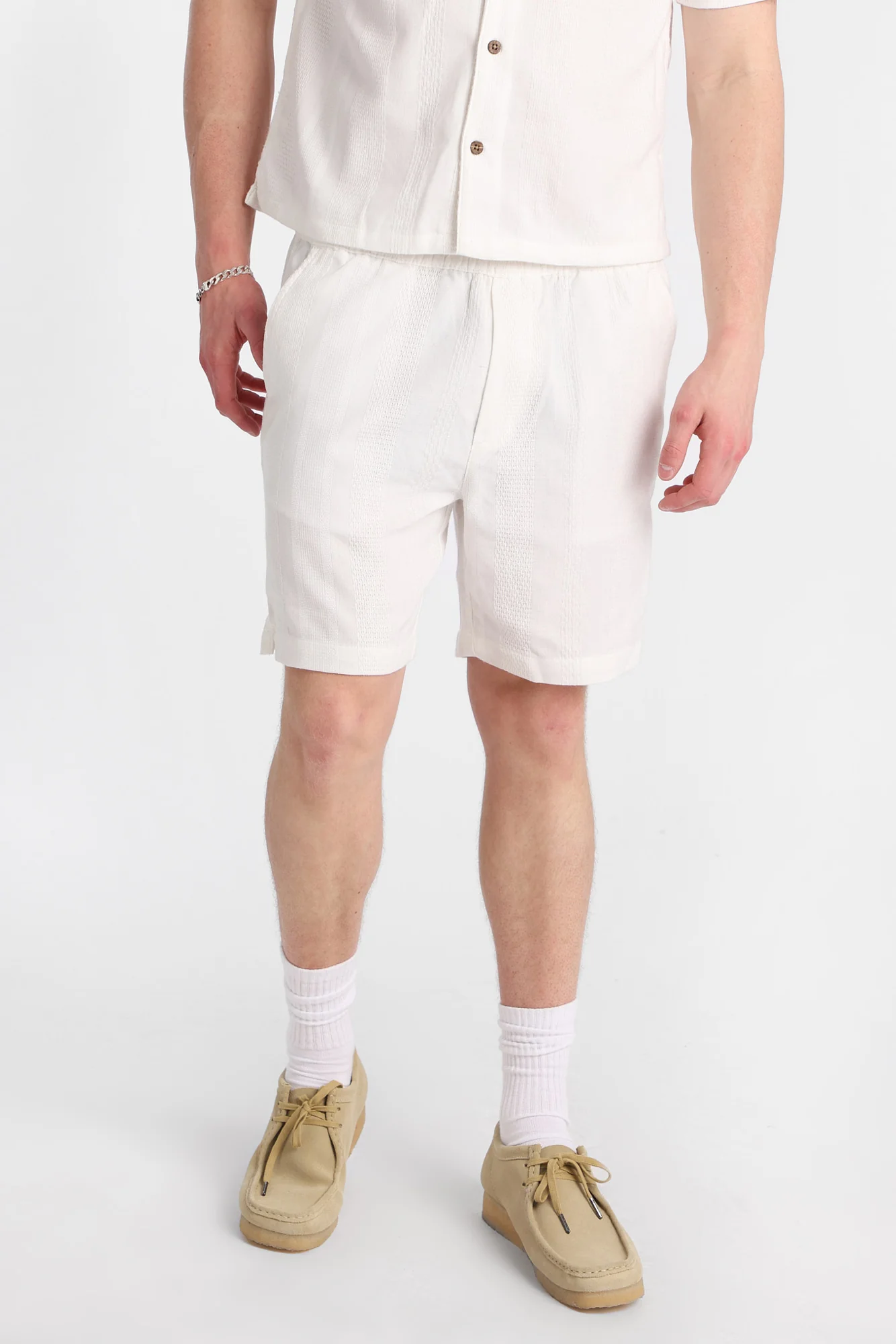 Textured Vertically Striped Shorts - Image 10