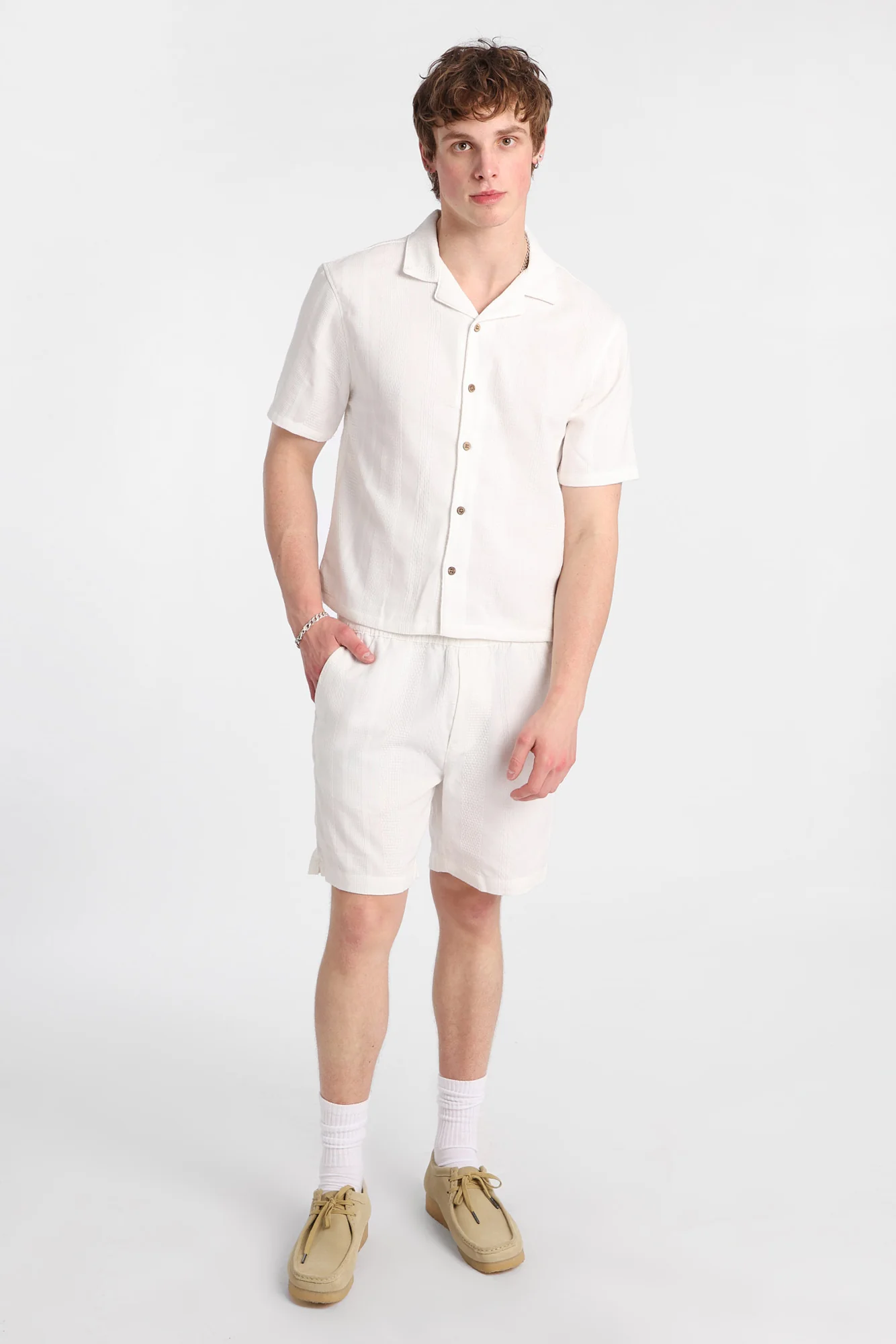 Textured Vertically Striped Shorts - Image 13