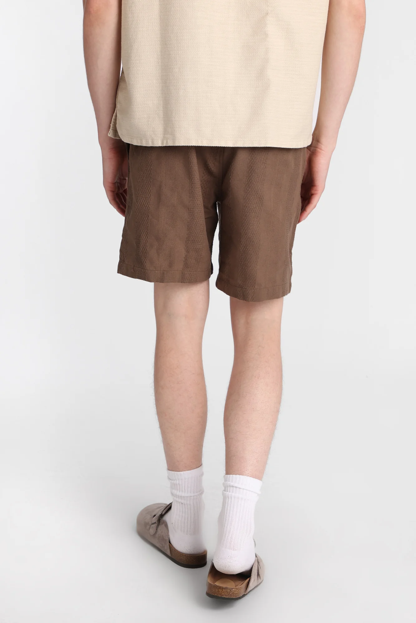 Textured Vertically Striped Shorts - Image 3